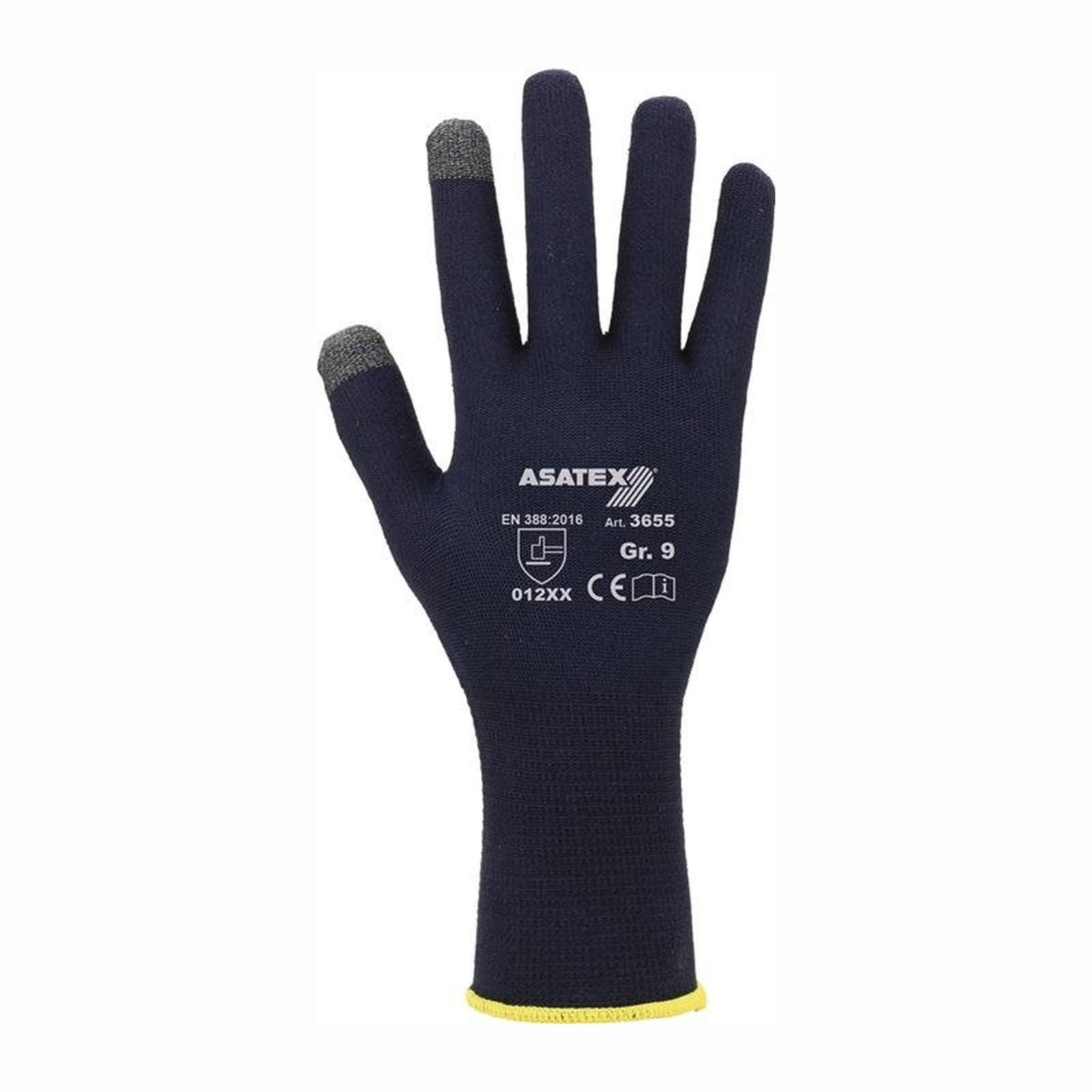 Handschutz ASATEX Smartphone Feinstrickhandschuh dunkelblau Gr. 9 - 3655/9