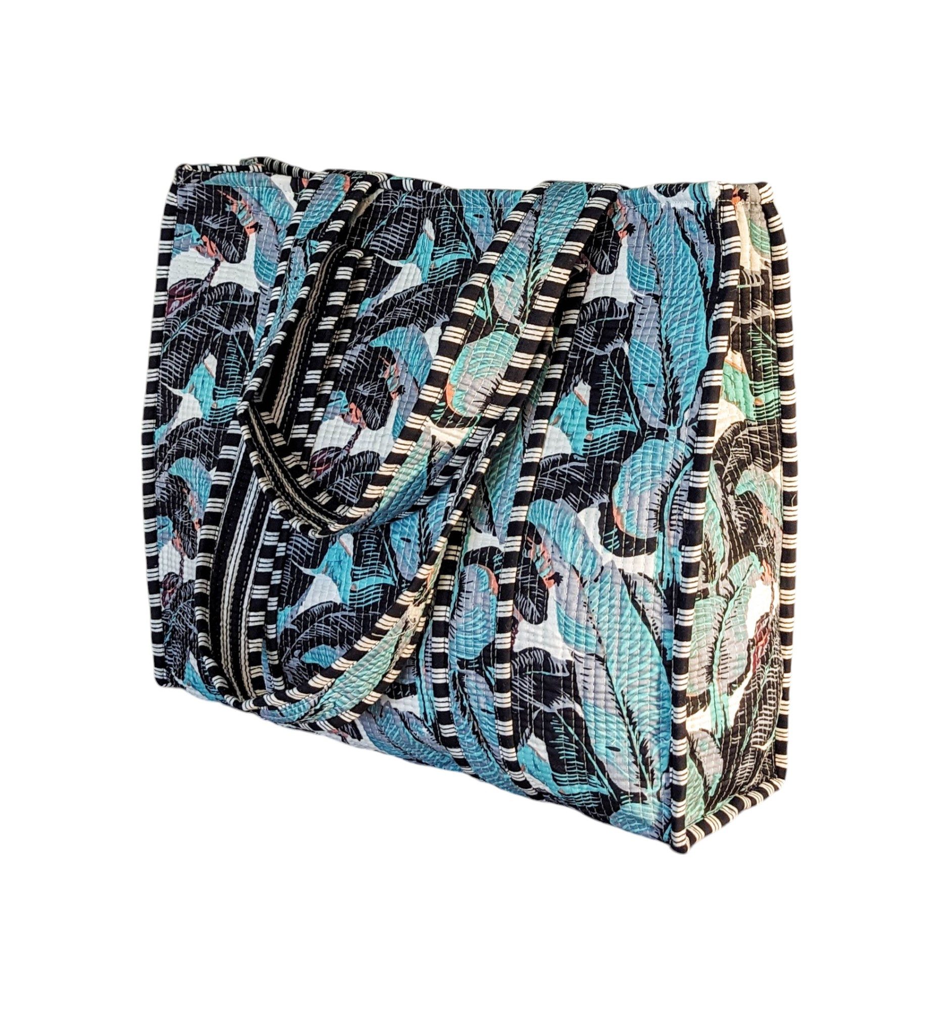 Aurelie Strandtasche Gesteppte Tote Tasche VINOD aus Baumwolle, große Strandtasche