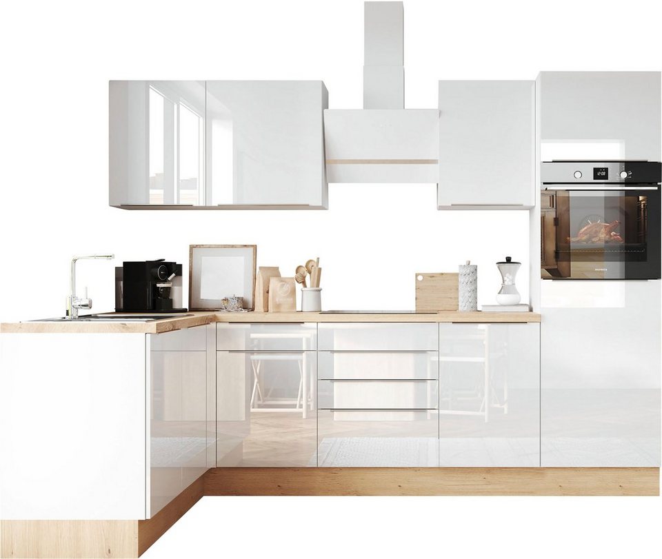 RESPEKTA Winkelküche Safado aus der Serie Marleen, Breite 280 cm, hochwertige  Ausstattung wie Soft Close Funktion
