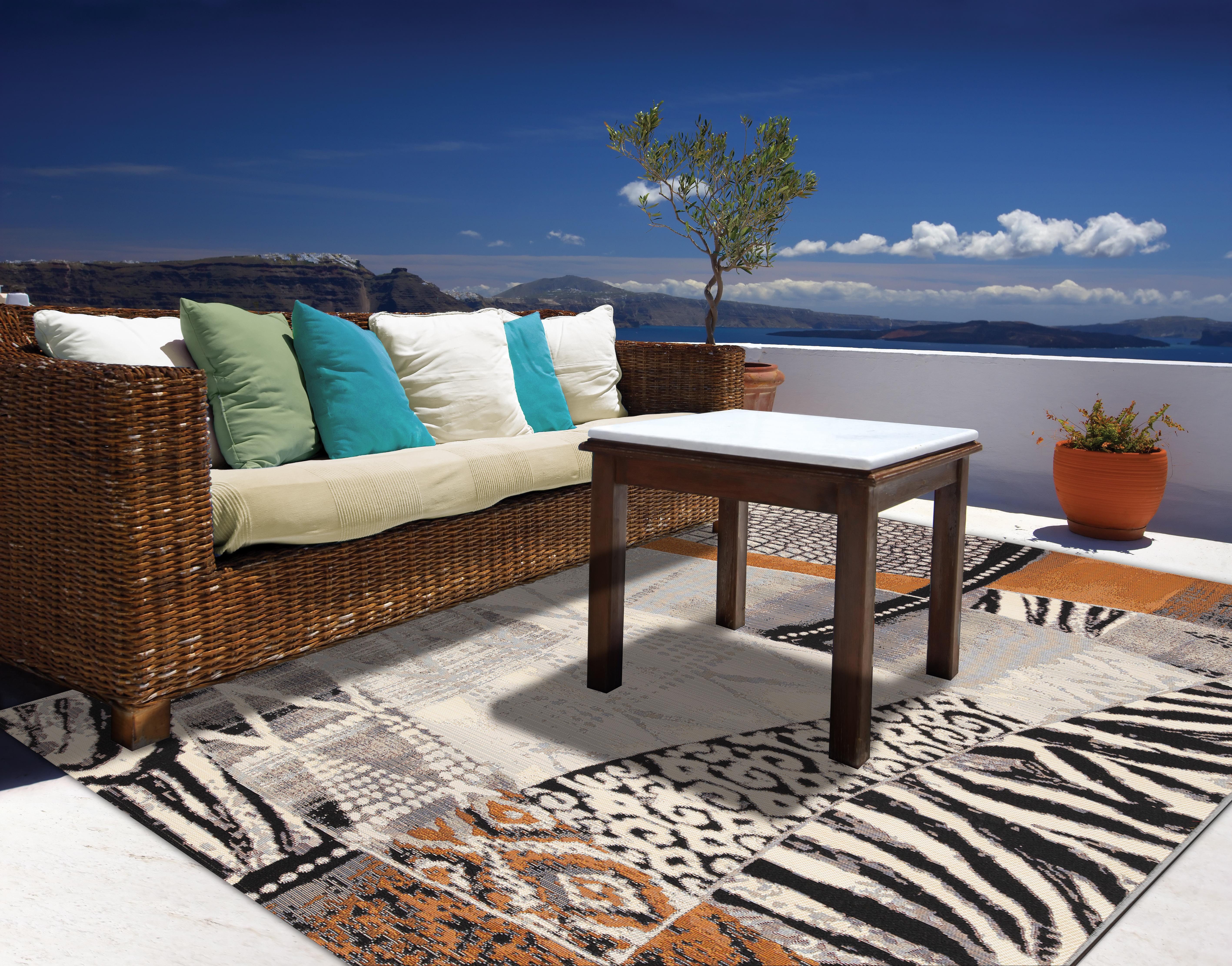 Gino Falcone Teppich Outdoor-Africa 42, rechteckig, Höhe: 5 mm, Flachgewebe, In- und Outdoor geeignet, Wohnzimmer