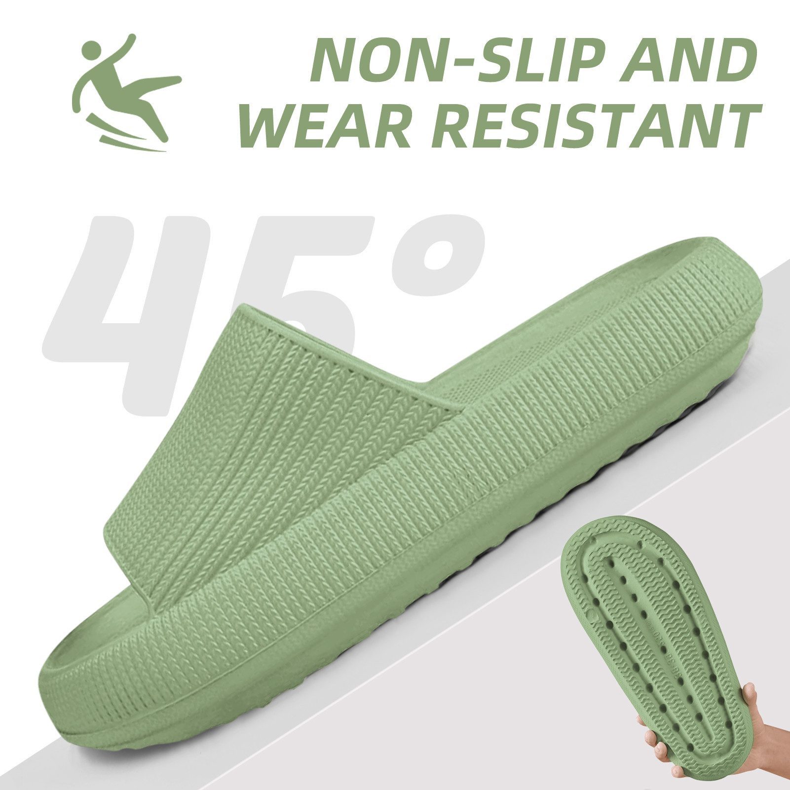 Blusmart Damen Herren Badeschuhe Badepantolette (EVA Rutschfest Pantoletten, Dicke Sohle bequeme) für Badezimmer, Schlafzimmer, Wohnzimmer, Strand, Freizeit