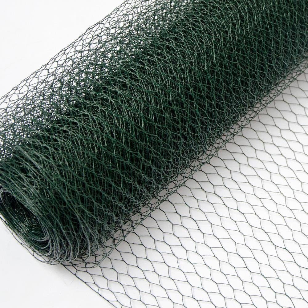 Niederberg Metall Maschendrahtzaun Grün - 25 x 1 m Sechskantdraht PVC Ummantelt - Hühnerzaun Drahtrolle