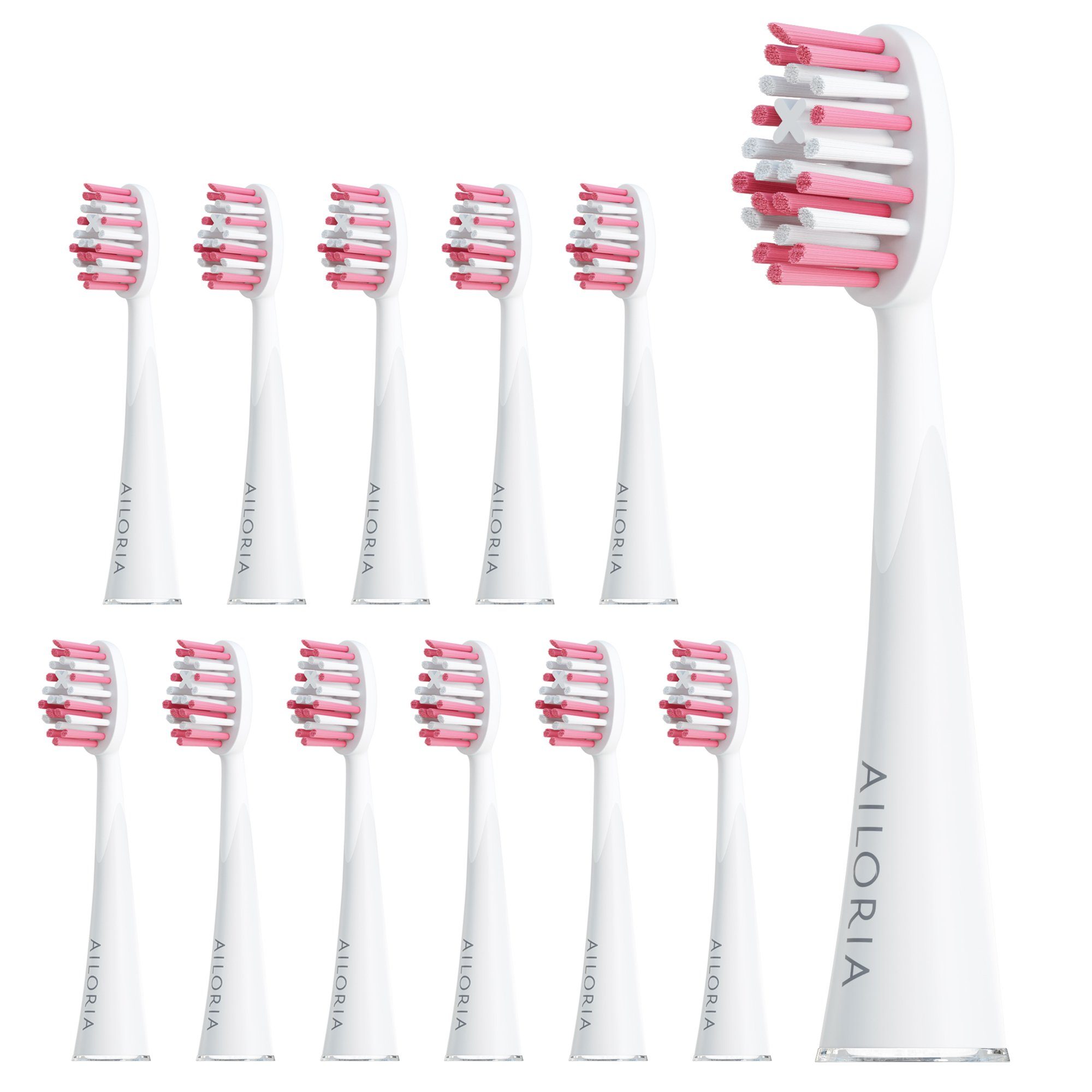 AILORIA Aufsteckbürsten SHINE BRIGHT Extra Clean Ersatzbürstenköpfe 12er, Ersatzbürstenköpfe Extra Clean Set für SHINE BRIGHT