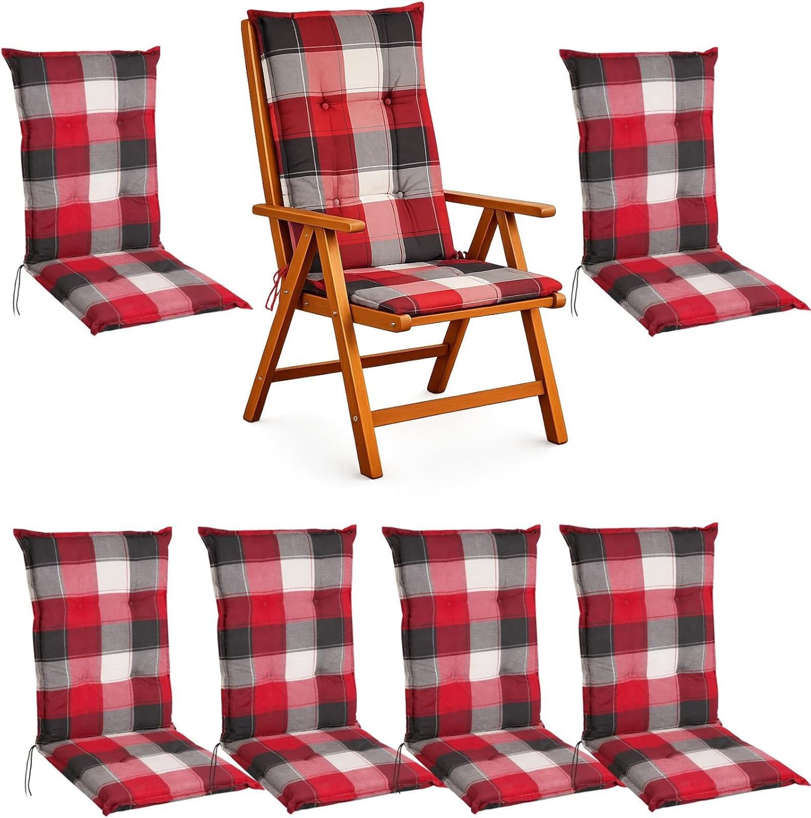 BURI Hochlehnerauflage Hochlehner Auflagen Stuhlauflagen Sitzkissen 117x49x6 Stuhlpolster, (6 St)