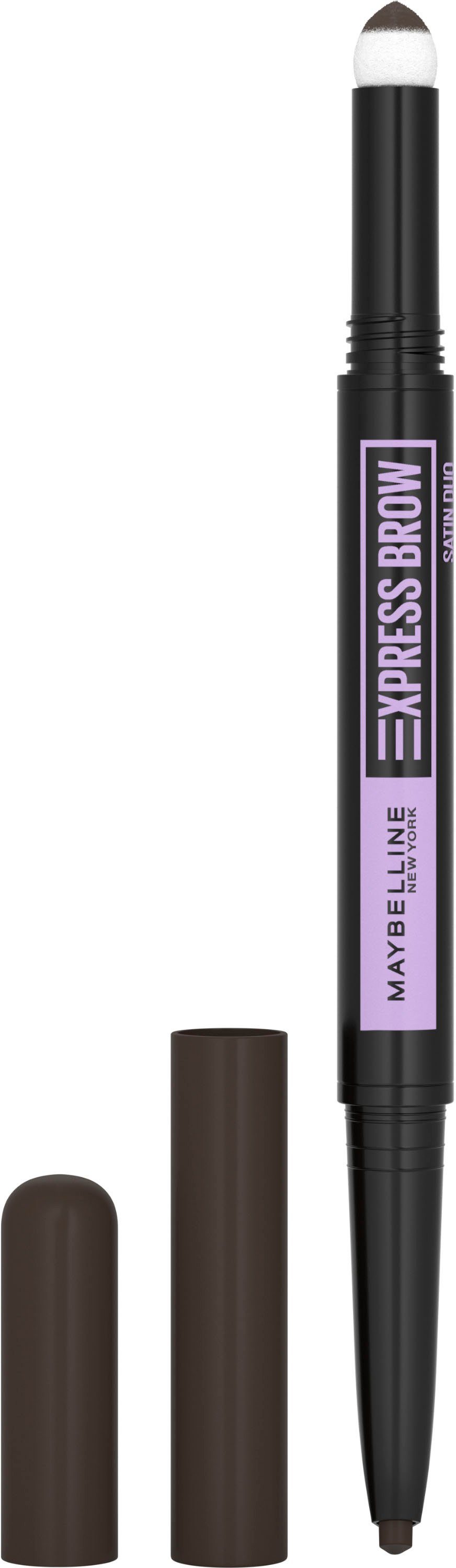 Brow Satin Express York Duo, New Maybelline Augenbrauen-Stift Black Duo-Applikator MAYBELLINE NEW 05 YORK Augen-Make-Up, Brown