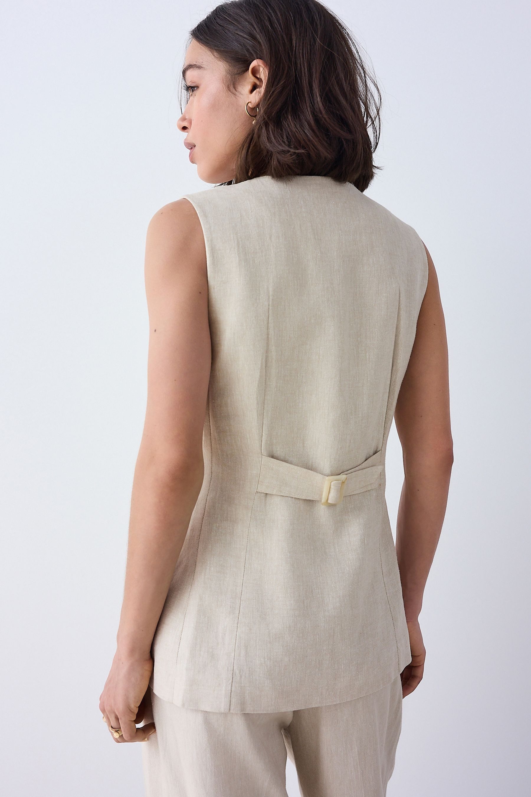 Next Anzugweste Weste mit hohem Leinenanteil, eckiger Ausschnitt (1-tlg) günstig online kaufen