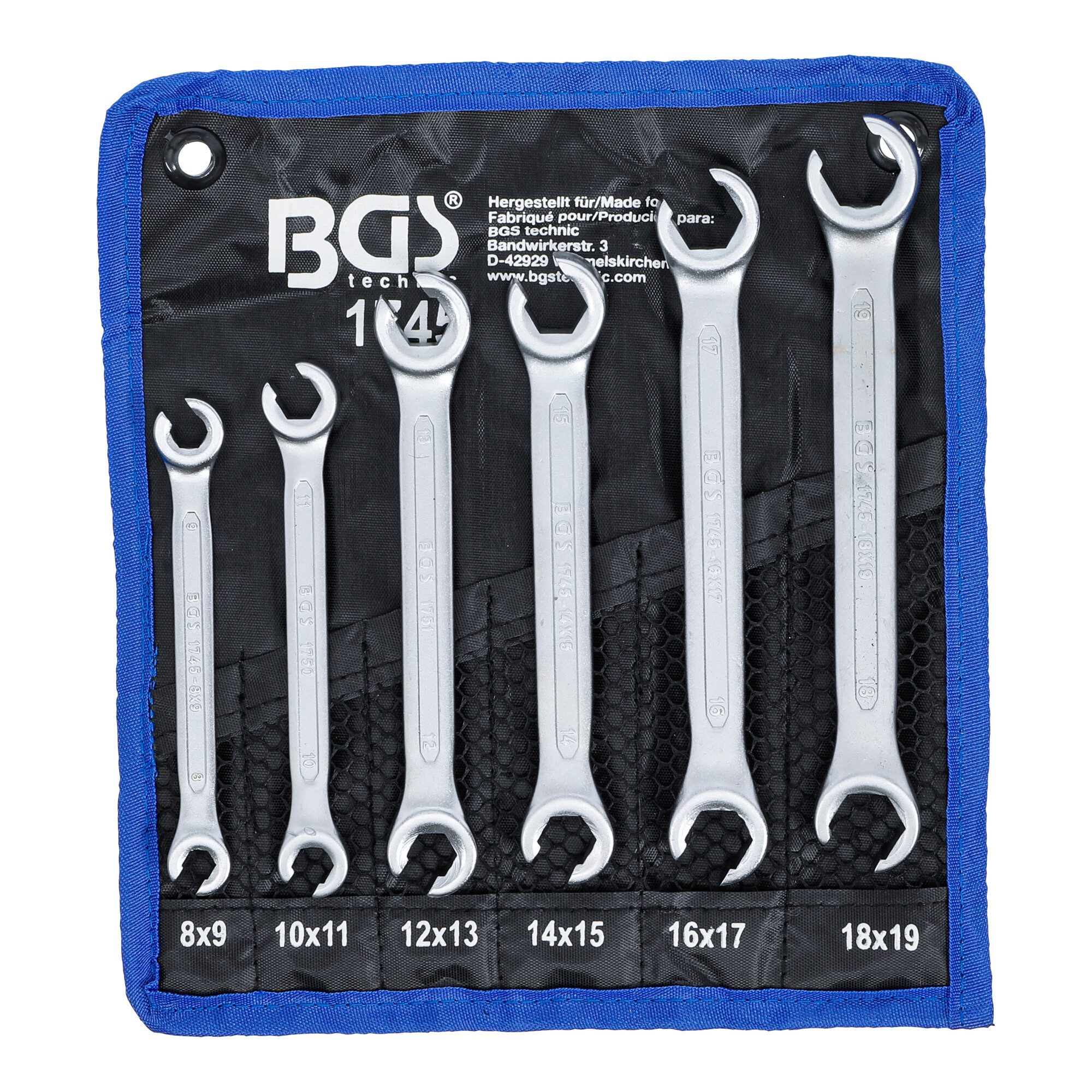 BGS technic Ringschlüssel BGS Offener Doppel-Ringschlüssel-Satz SW 8 x 9 - 18 x 19 mm 6-tlg.