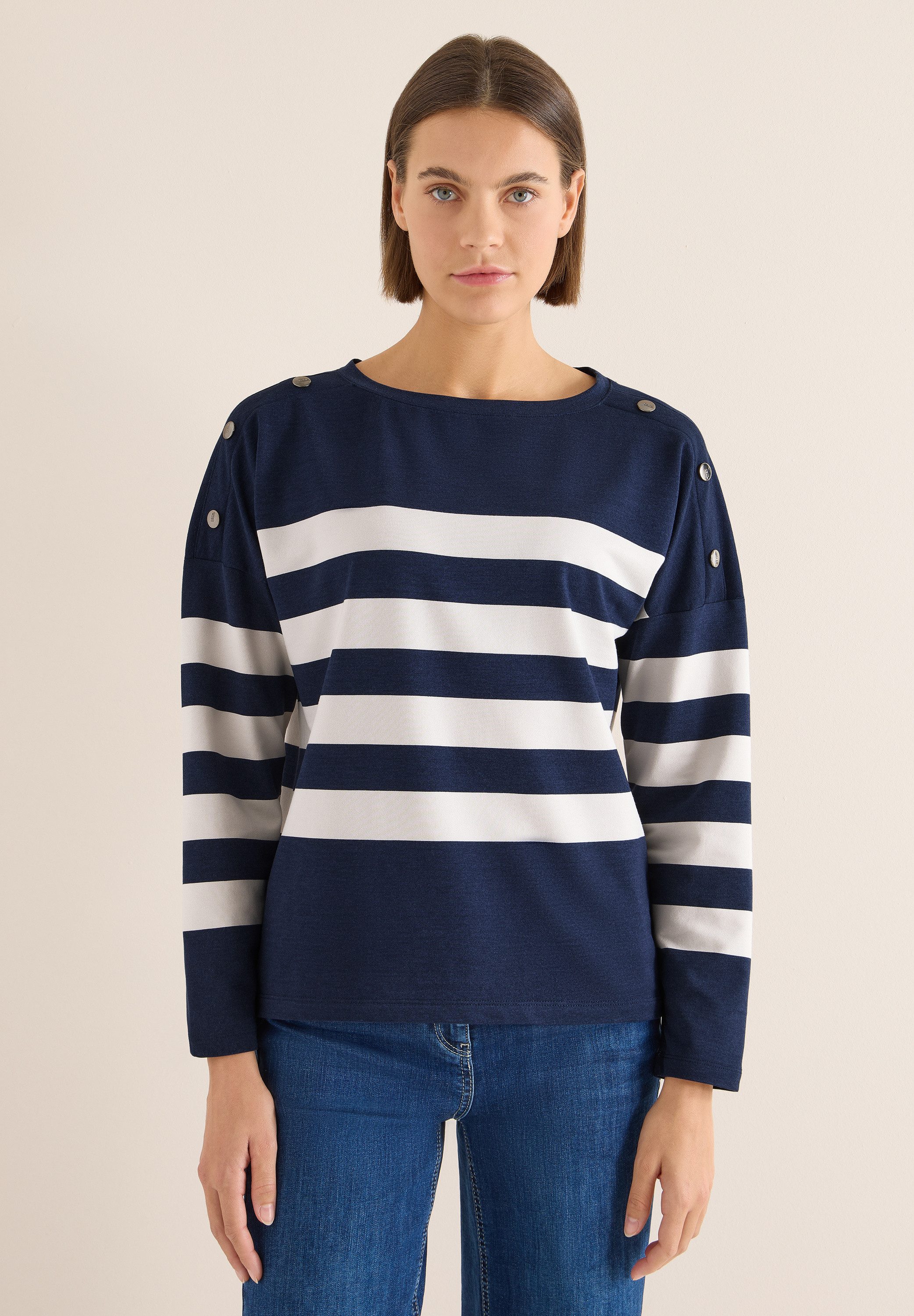 CECIL Langarmshirt mit U-Boot-Ausschnitt günstig online kaufen