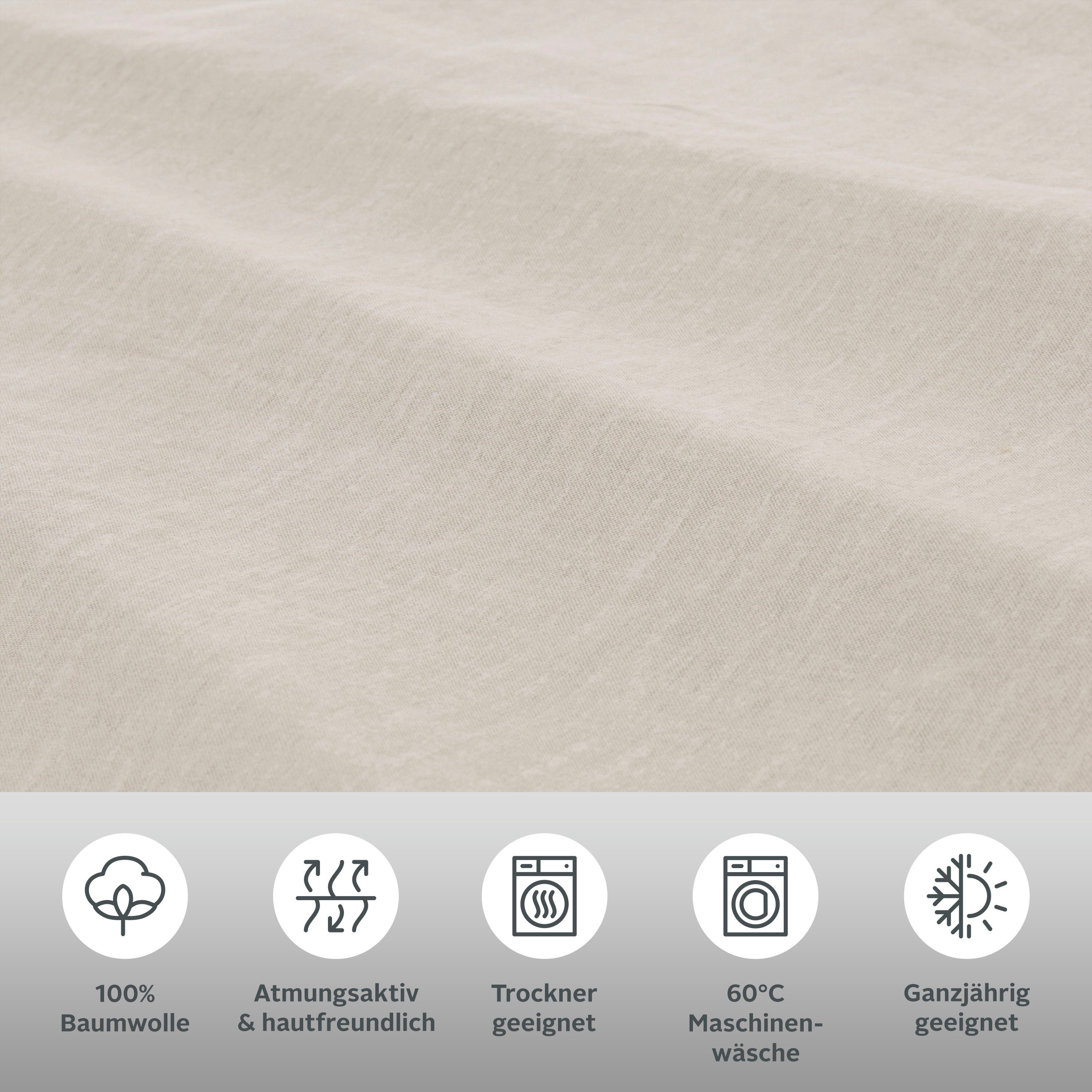 OTTO home Bettwäsche Melli, Linon, 2 teilig, Bettwäsche aus Baumwolle, Leinen-Look in Melange-Optik