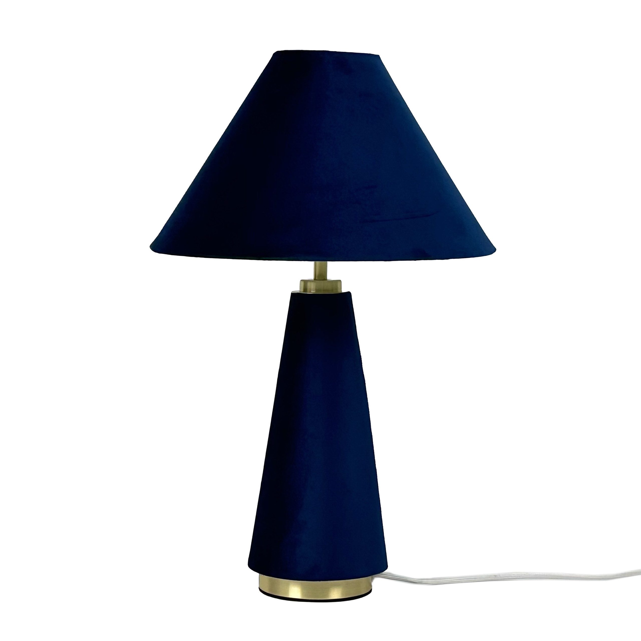 relaxdays Nachttischlampe Tischlampe mit Samtschirm, Ein-/Ausschalter, ohne Leuchtmittel, D