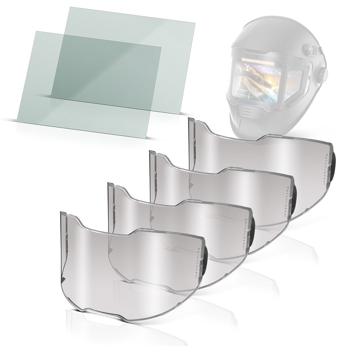 Schweißhelm Ersatzscheibe 6er Set Schweißschutzgläser Visierglas Schweißhelm SPLIT