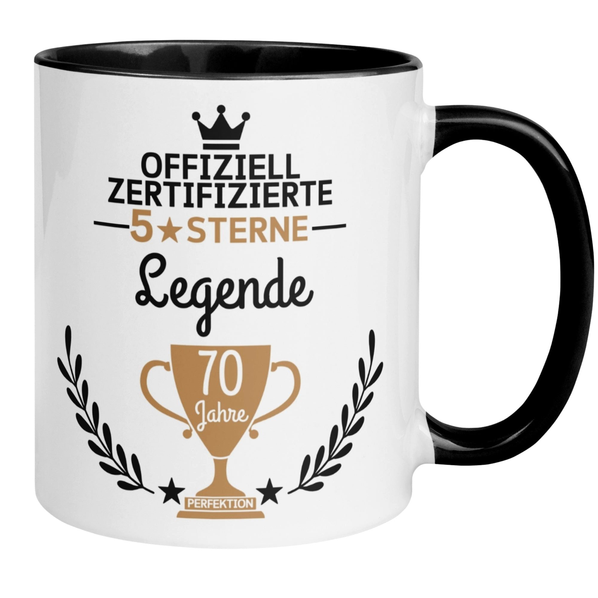 Momentals Tasse 70. Geburtstag Mann Frau – 5 Sterne Legende – Männer Frauen, Gratis Versand · Links-&Rechtshänder · Spülmaschinenfest