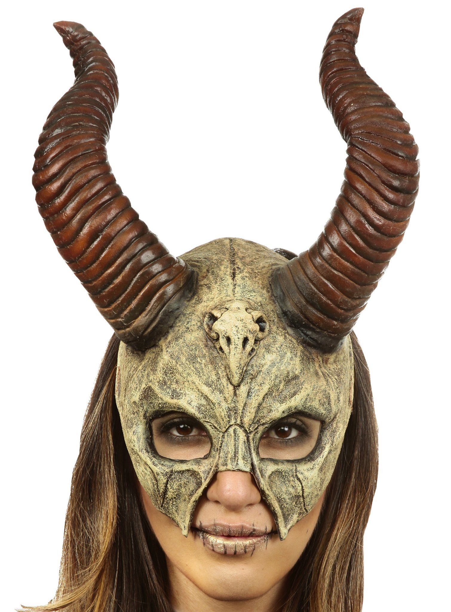 Ghoulish Productions Verkleidungsmaske Gehörnter Gott - Halloween Fasching Kostüm Maske, Ob Pan, Faun und der Teufel höchstselbst: solch ein Geweih macht imme