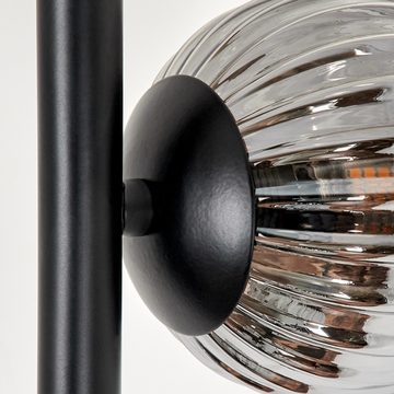 hofstein Stehlampe Stehlampe aus Metall/Riffelglas in Schwarz/Rauch/Bernstein, ohne Leuchtmittel, Leuchte, Schirme aus Glas (10cm, 12cm), 5x G9, ohne Leuchtmittel