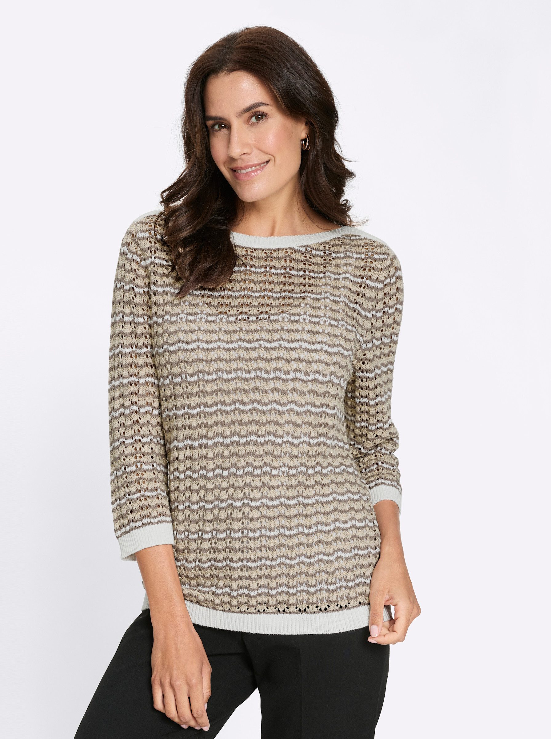 Witt Strickpullover Strickpullover 3/4-Arm Ajour günstig online kaufen