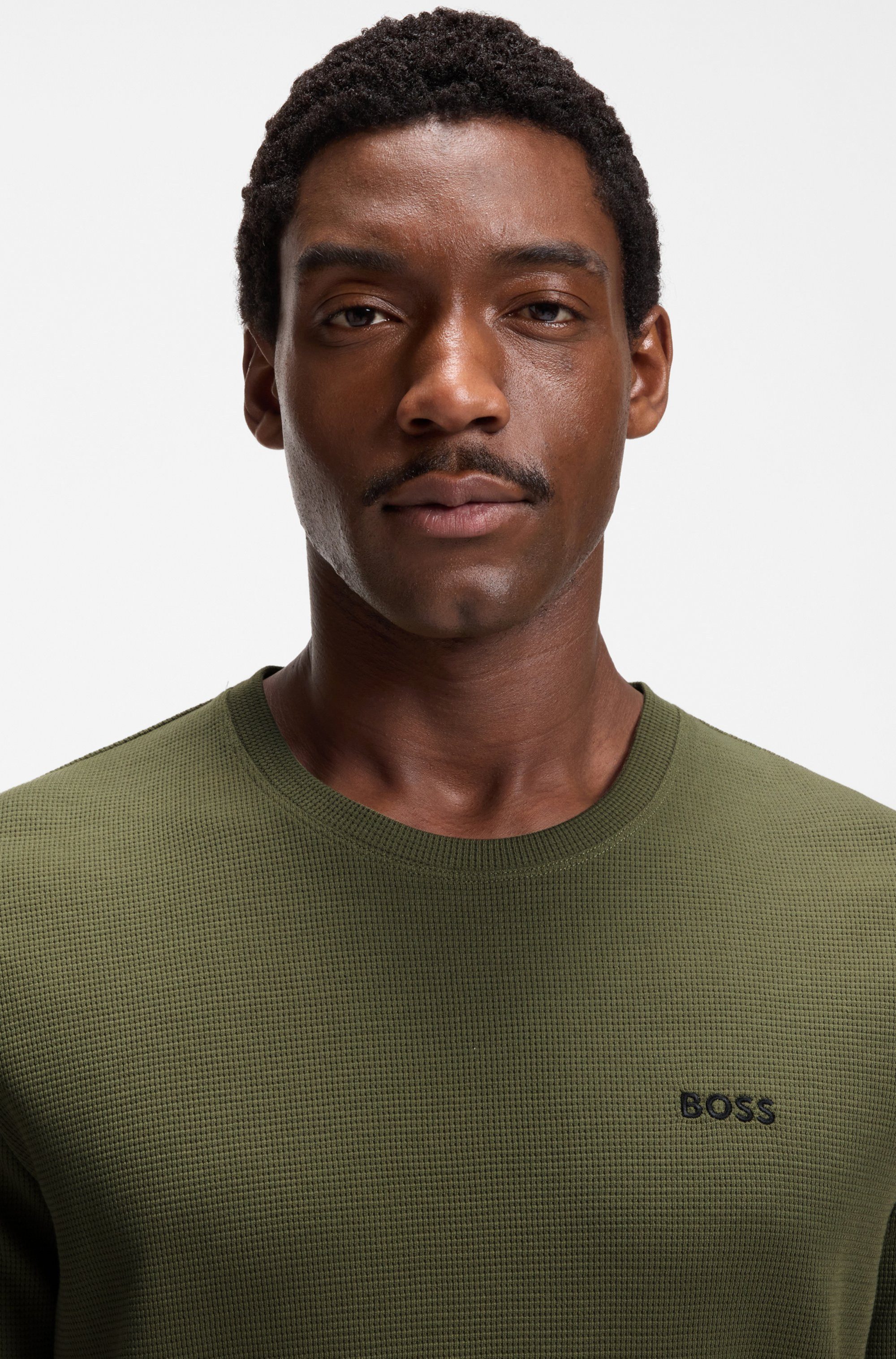 BOSS Pyjamaoberteil Waffle T-Shirt