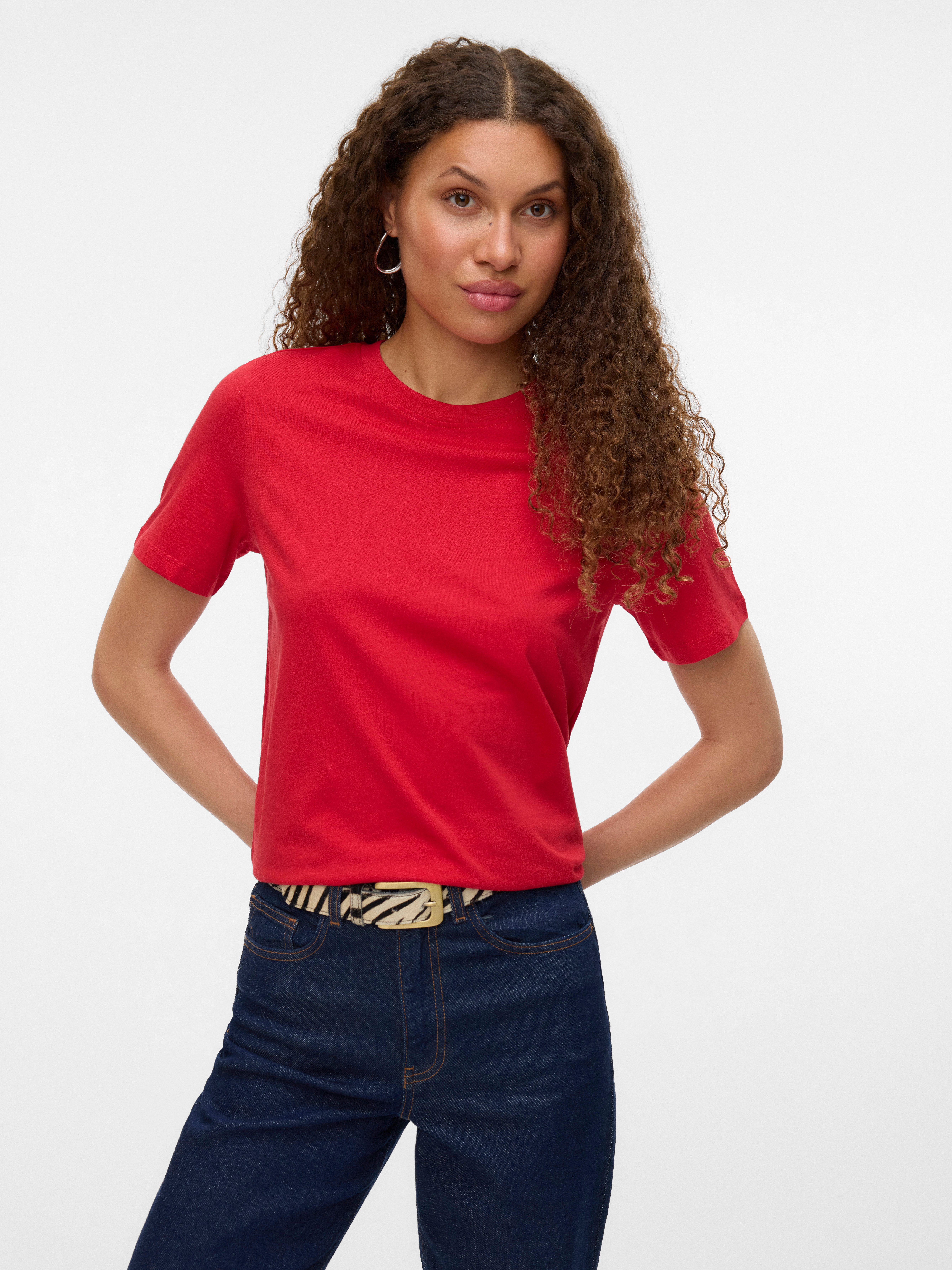Vero Moda Kurzarmshirt VMPAULINA SS T-SHIRT günstig online kaufen