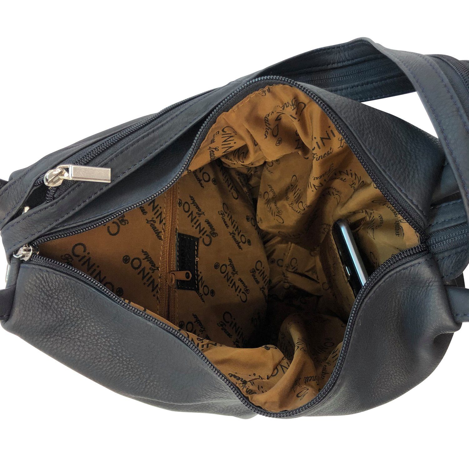 Cinino Cityrucksack C18284, Lederrucksack Sicherheitsrucksack