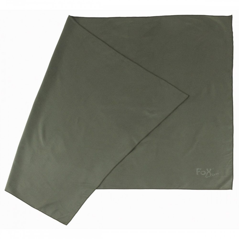 FoxOutdoor Multifunktionstuch Fox Outdoor Microfasertuch Quickdry oliv für Reisen, (ultrakompakt und leicht)