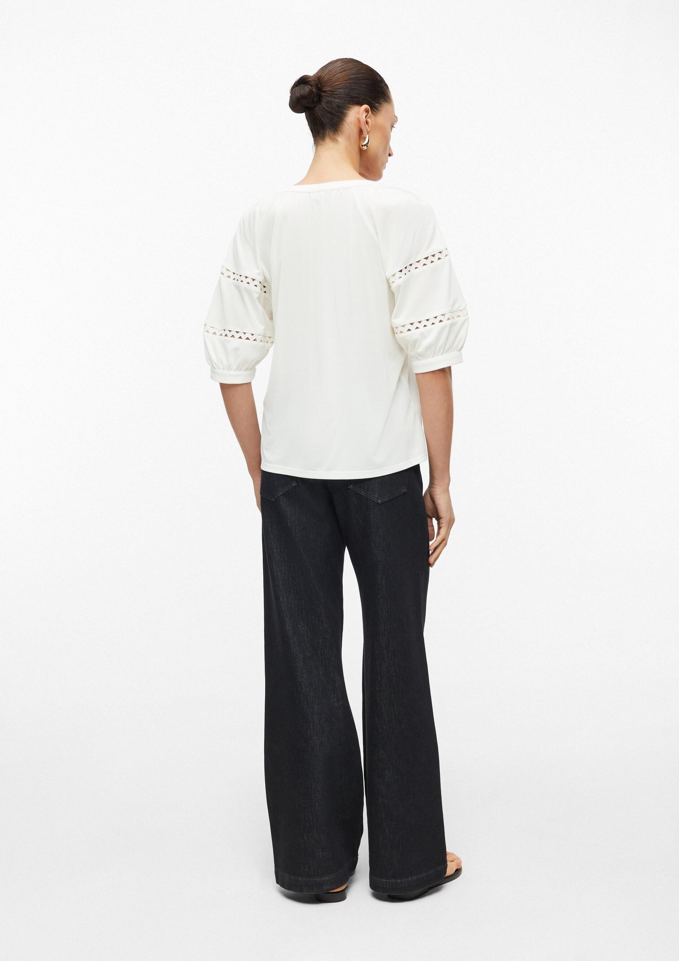 s.Oliver Kurzarmshirt T-Shirt T-Shirt mit Spitzendetails