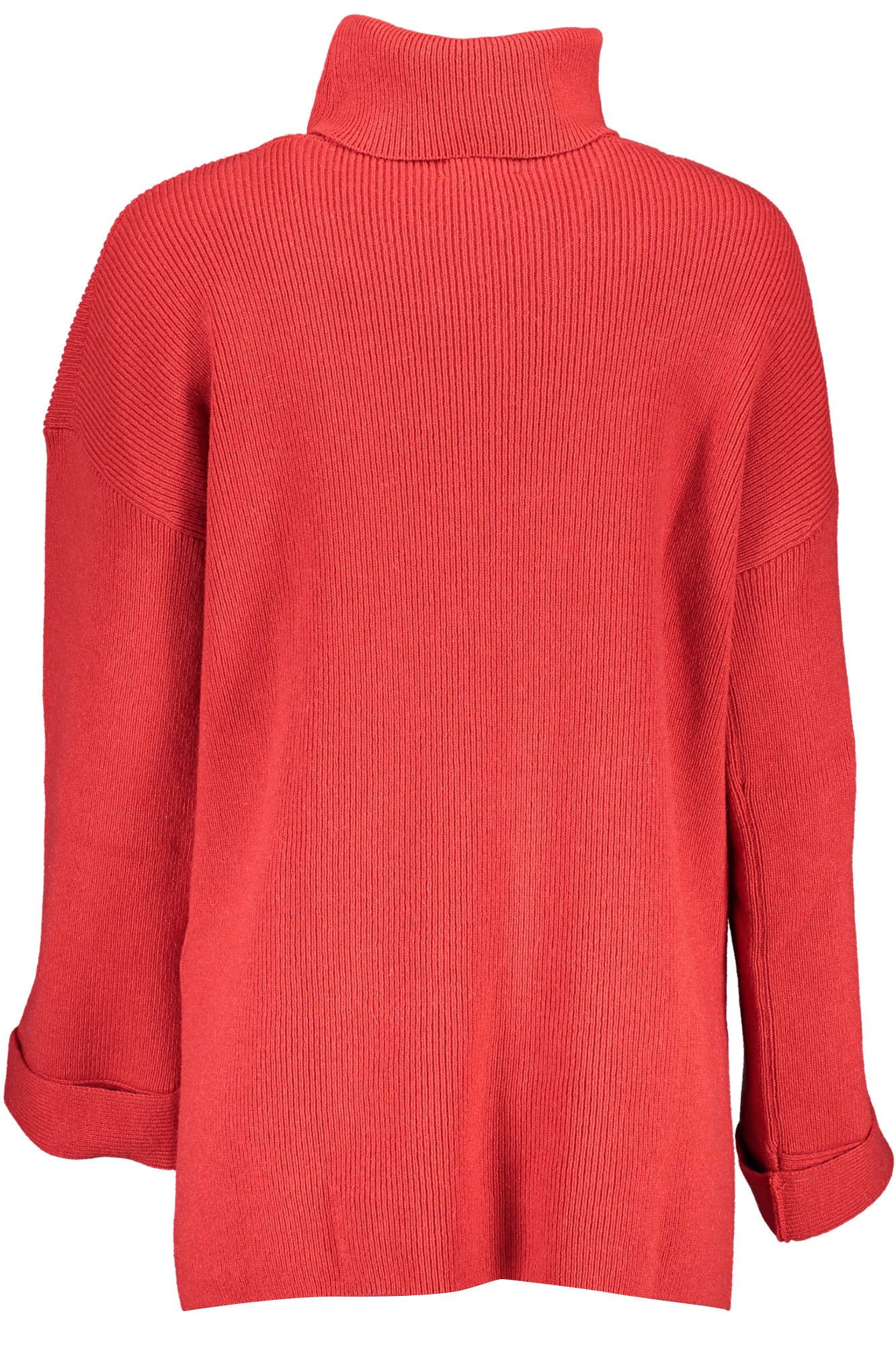 Gant Strickpullover Eleganter Damenpullover in Rot – Langarm mit Rollkragen & Logo