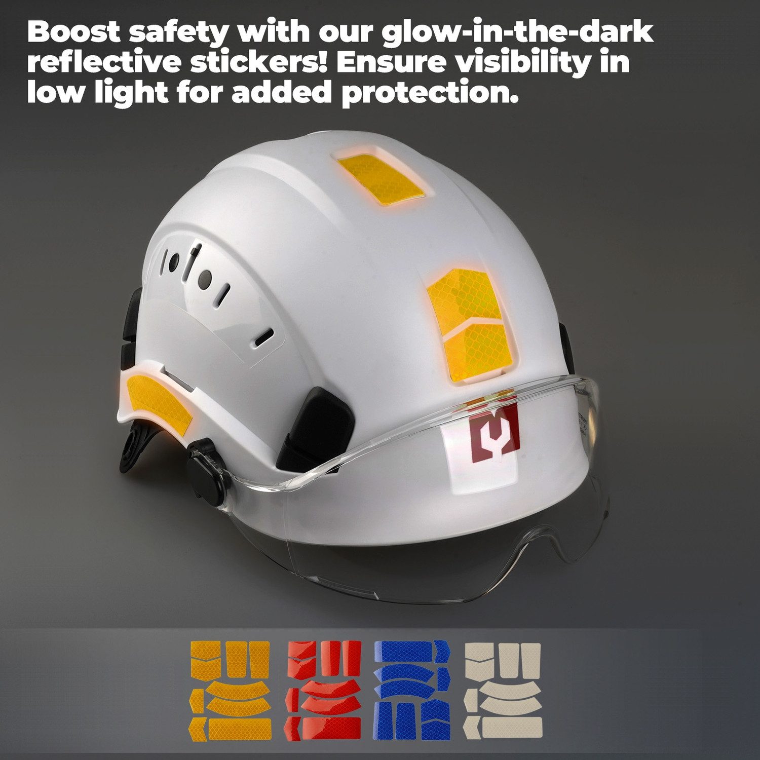 Mustbau Schutzhelm EN397 Schutzhelme mit Schweißband und Visier, 53 bis 63cm Verstellbarer Kopfumfang, strapazierfähiges ABS-Material – Bild 5 von 5