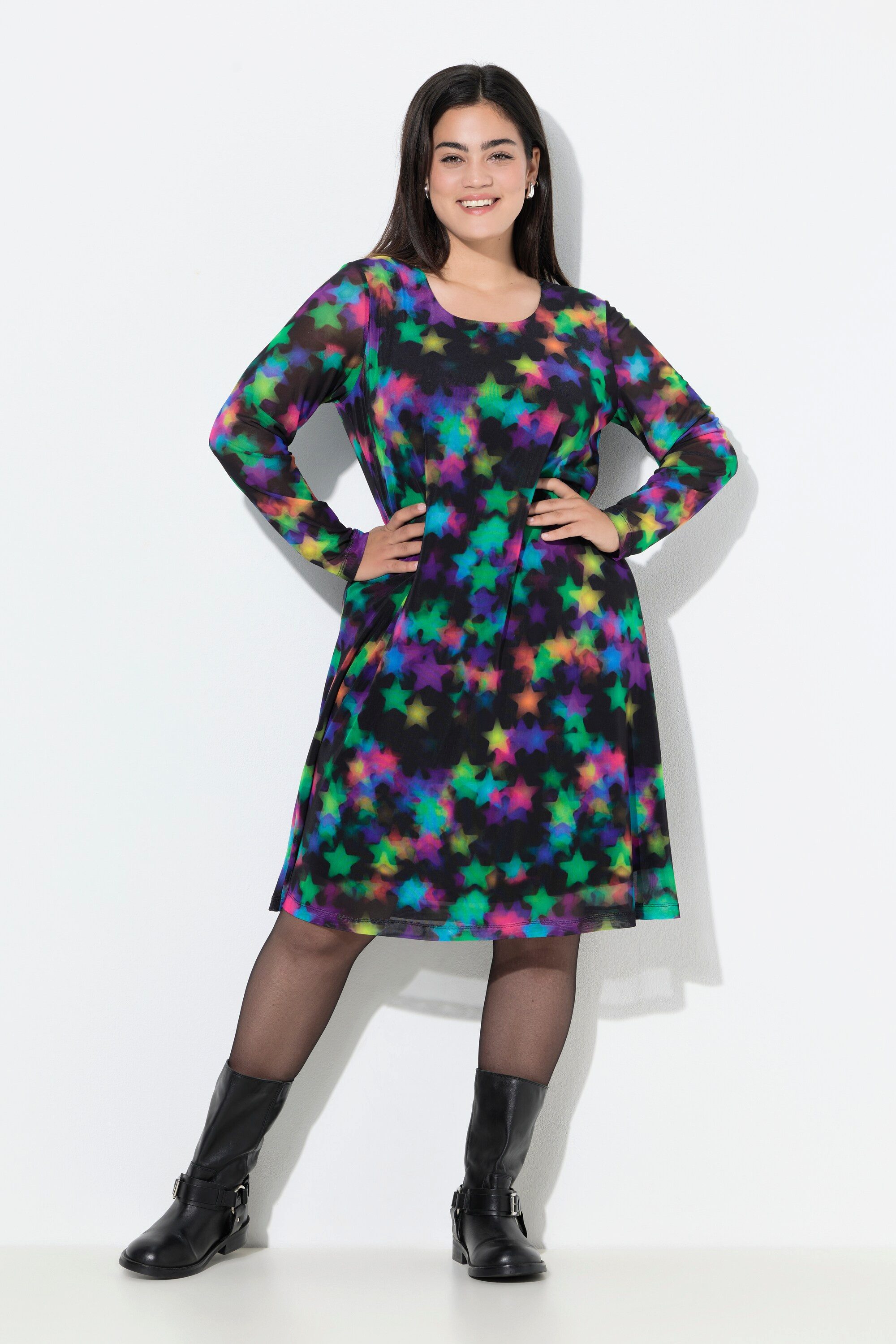 Angel of Style Jerseykleid Mesh-Kleid bequeme Passform Sterne günstig online kaufen