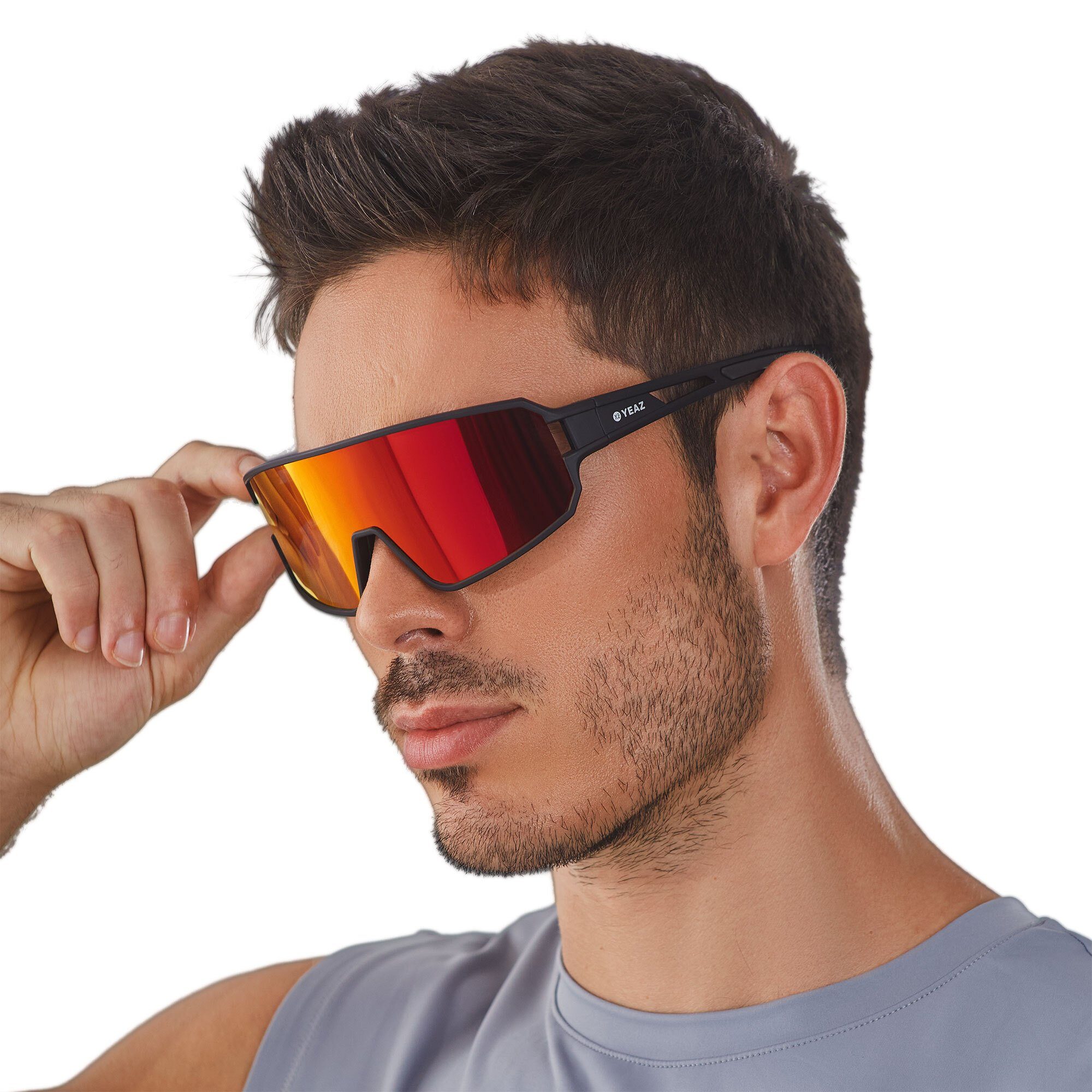 YEAZ Sportbrille SUNWAVE sport-sonnenbrille black/red, Guter Schutz bei optimierter Sicht