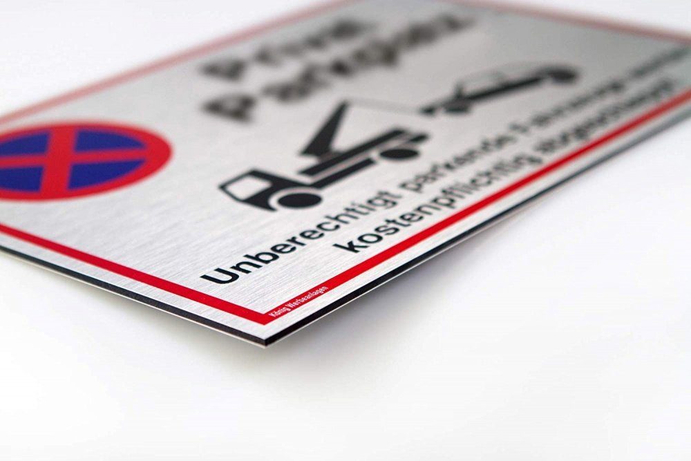 König Werbeanlagen Hinweisschild Schild Privatparkplatz Silber, stabiles Alu-Schild mit UV-Schutz 30 x 20 cm – Bild 3 von 4