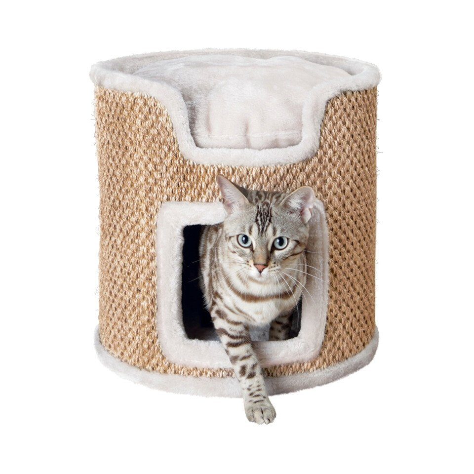 TRIXIE Kratztonne Cat Tower Ria lichtgrau