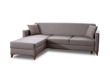 JVmoebel Ecksofa Hellgraues Stoffsofa Wohnzimmer Designer Couch Luxuriöses Ecksofa, 1 Teile, Made in Europa