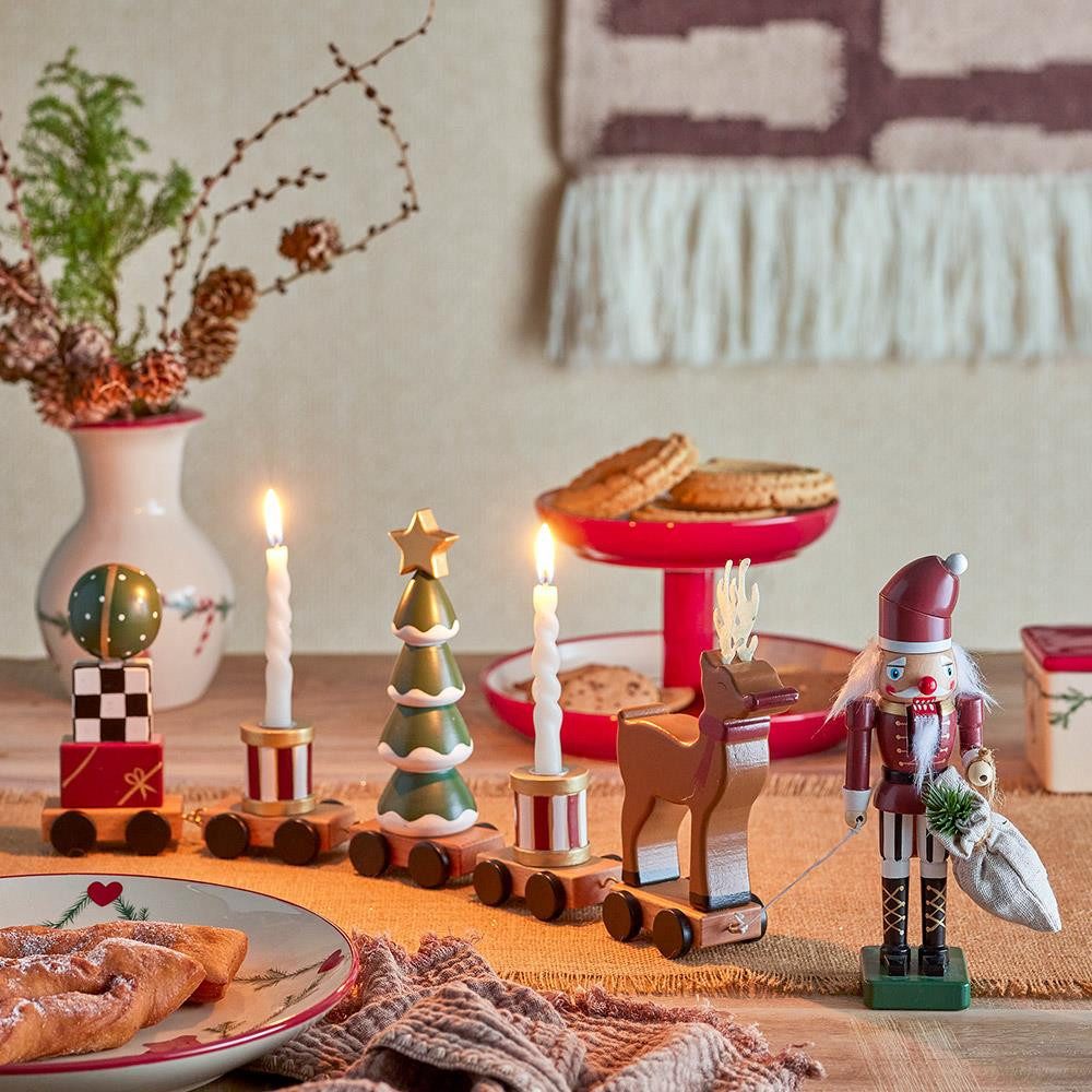 Bloomingville Adventsleuchter Vadim Deko Grün Weihnachtsdeko Zug, Kerzenhalter 51 cm