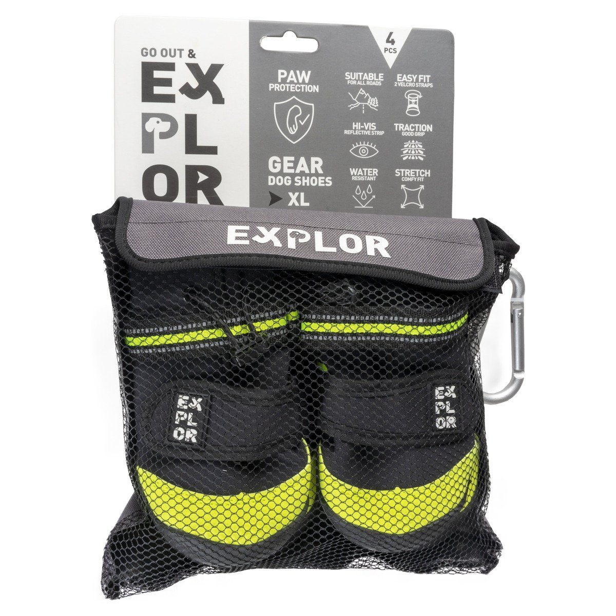 DUVO+ Pfotenschutz EXPLOR Gear Hundeschuhe schwarz - 4er Pack