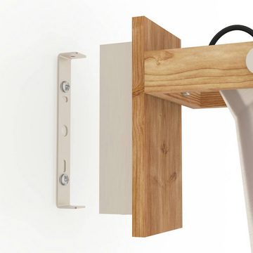 EGLO Deckenspot CAWTON, ohne Leuchtmittel, Wandleuchte, Flurlampe aus geflammtem Holz und Metall in Creme