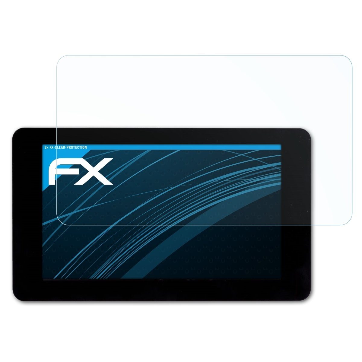 atFoliX Schutzfolie Displayschutz für Raspberry Pi 7 Zoll Bildschirm, (2 Folien), Ultraklar und hartbeschichtet