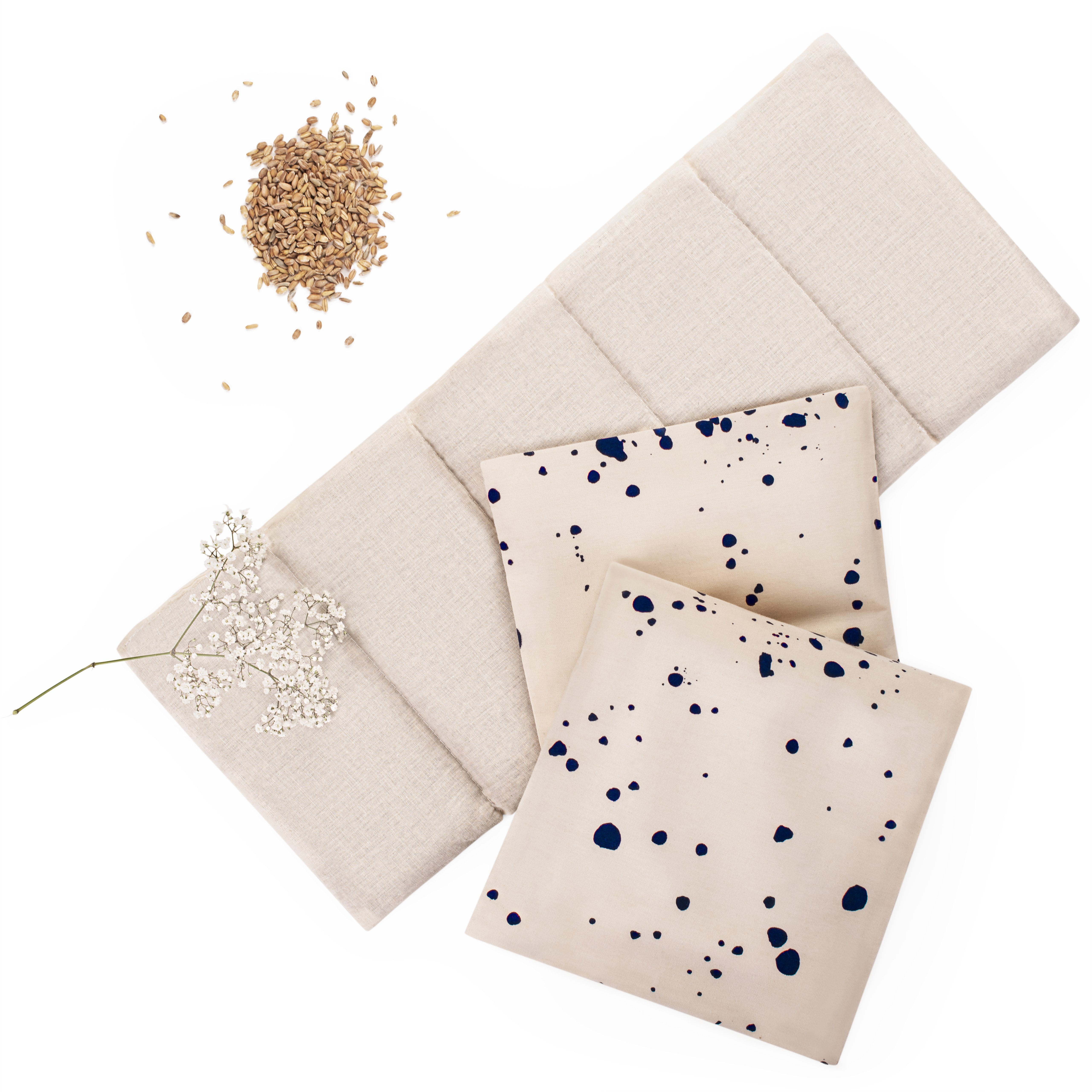 Blumtal Heat Pillow, Grain Pillow made of cotton - made of wheat grains, for back and neck, 50 x 20 cm