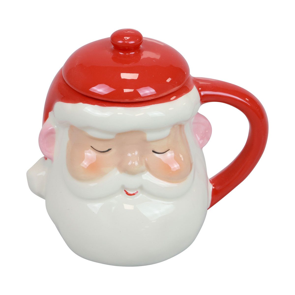 Weihnachtsmann Weihnachtstasse Weihnachtsmann Keramik Tasse mit Deckel 200ml