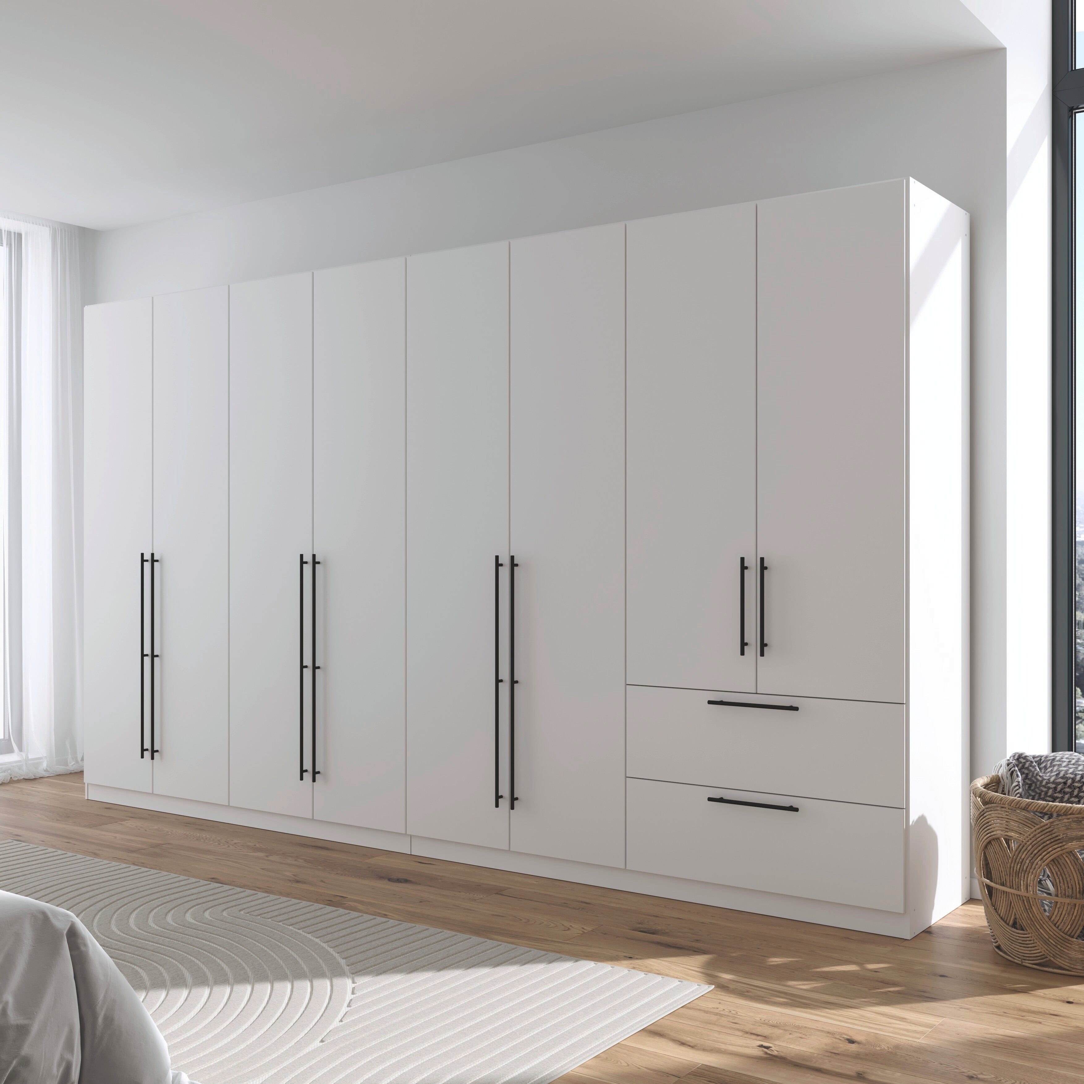 OTTO home Kleiderschrank Mehrzweckschrank Aktenschrank Möbel Mietswohnung Schlafzimmer AVOLA (3 verschiedene Ausstattungen BASIC/CLASSIC/PREMIUM (inkl. SOFT-CLOSE) mit hochwertigen Stangengriffen aus Metall in Schwarz MADE IN GERMANY
