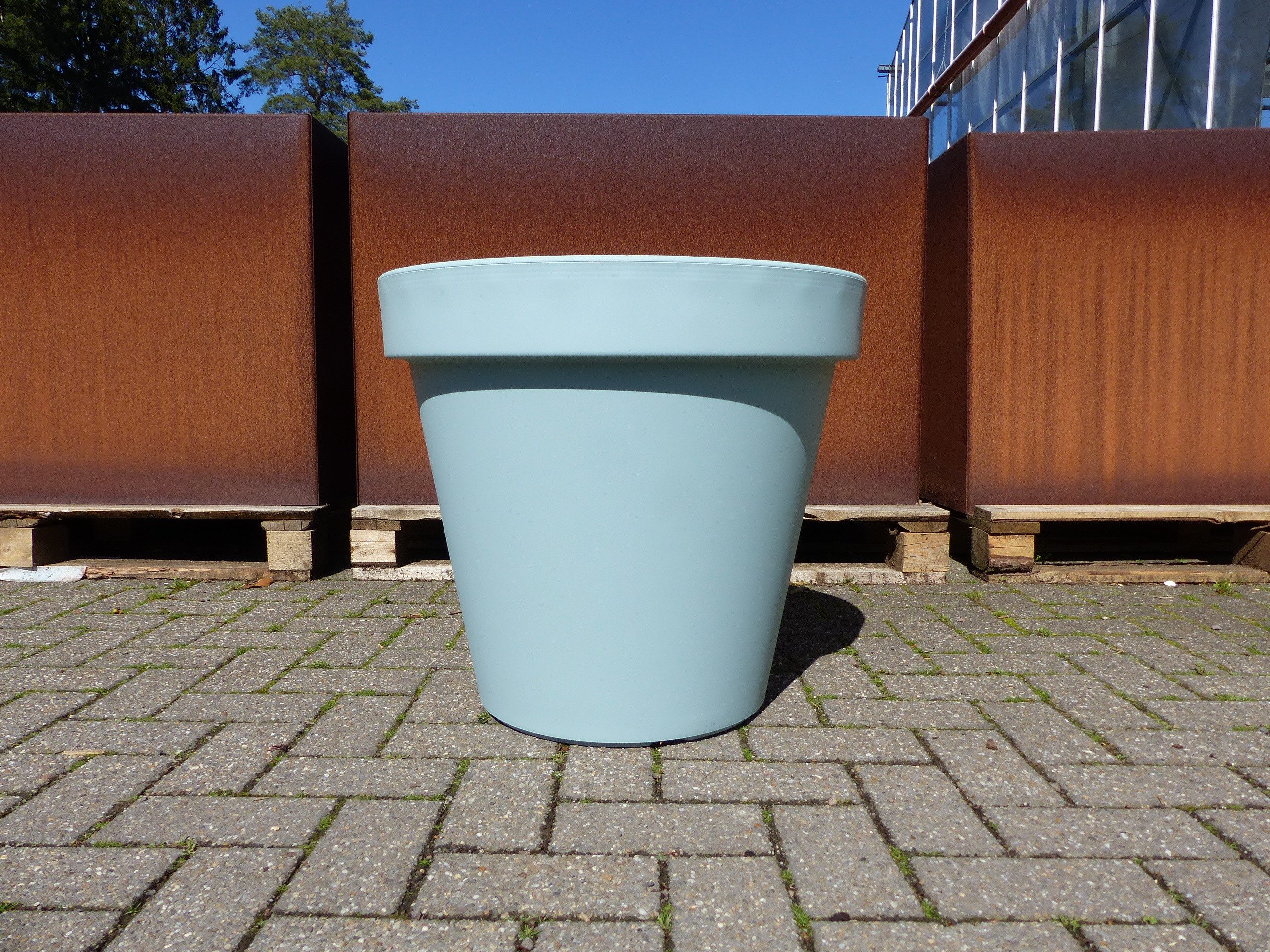 gruenwaren jakubik Übertopf Pflanzkübel E&K, mint, rund Ø 60 cm, Pflanztopf Blumentopf Kübel – Bild 2 von 5