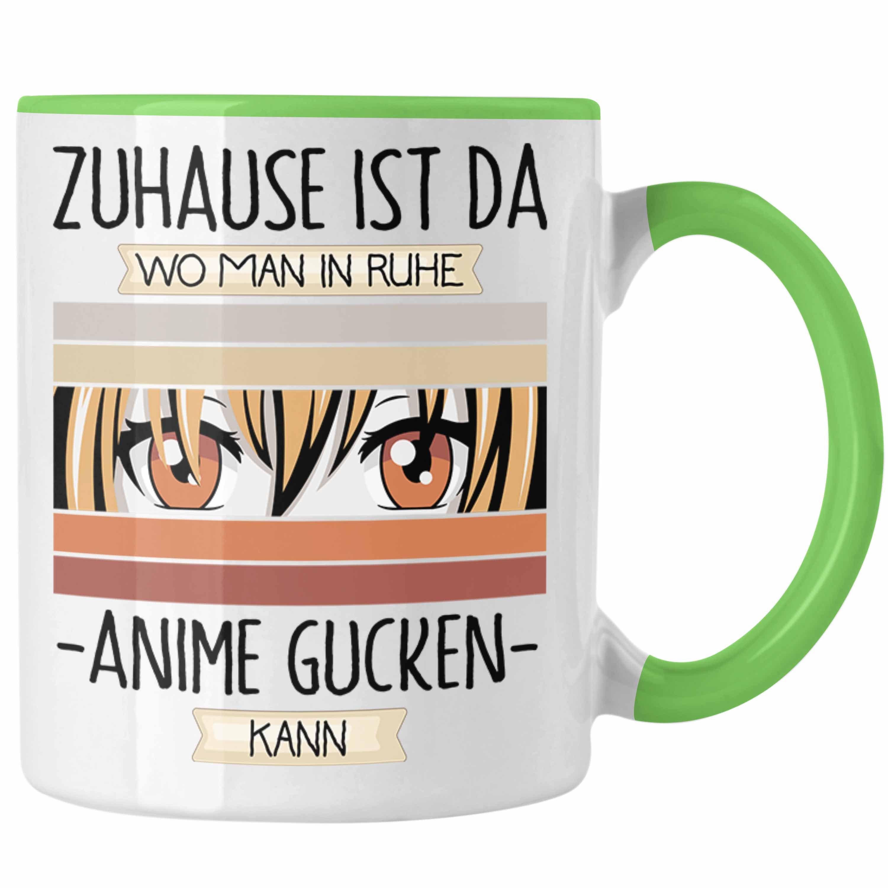 Trendation Tasse Anime Tasse Geschenk Geschenkidee Lustiger Spruch Zuhause Ist Da Wo Ma Grün