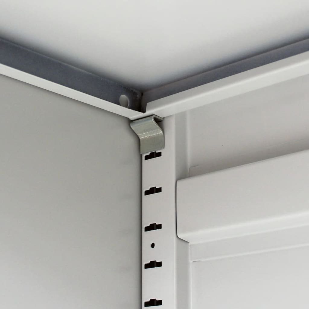 Aktenschrank 2 cm Türen Grau mit furnicato 90x40x180 Büroschrank Stahl