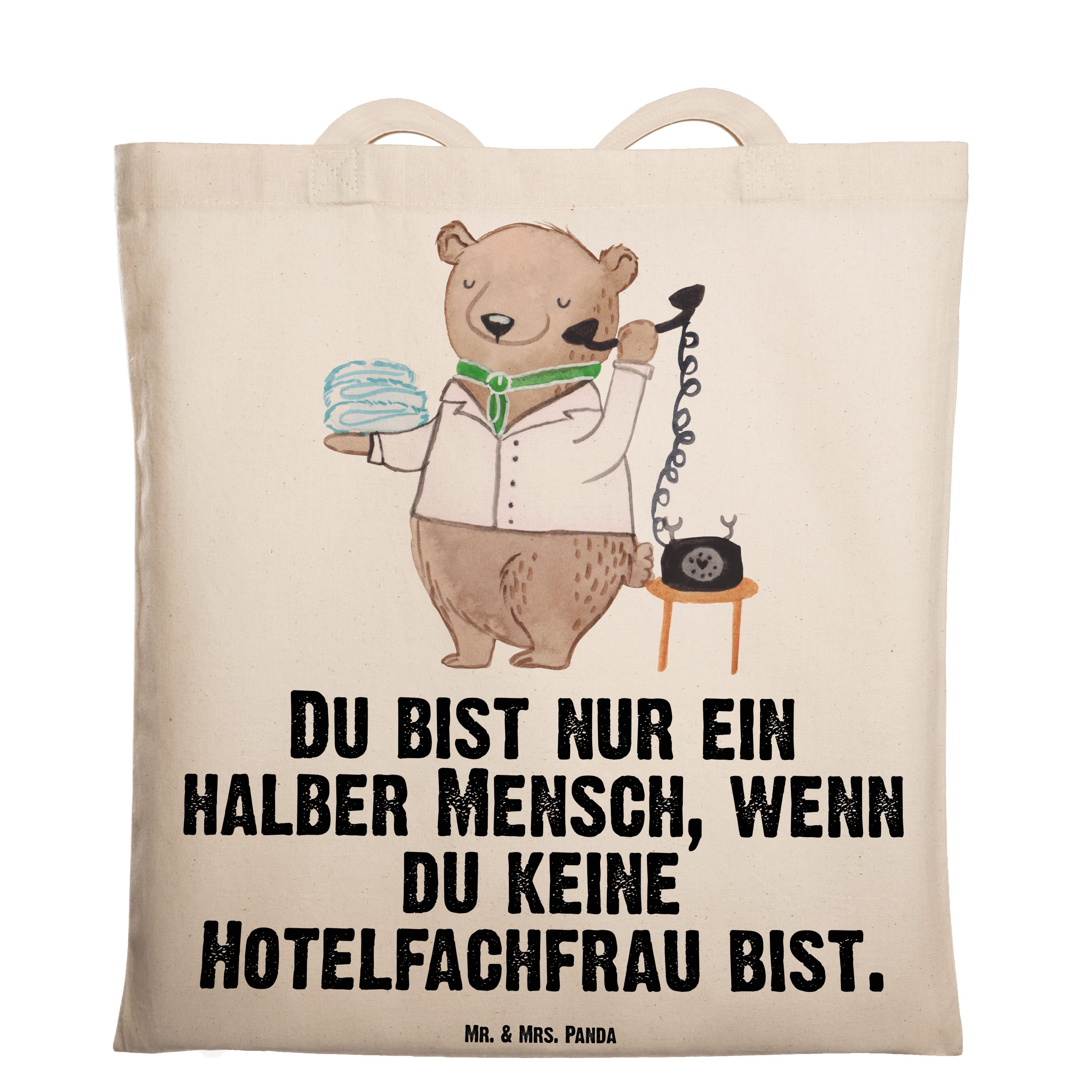 Transparent (1-tlg) Geschenk, Ho mit Jubiläum, Mr. Herz & - - Tragetasche Mrs. Hotelfachfrau Beutel, Panda