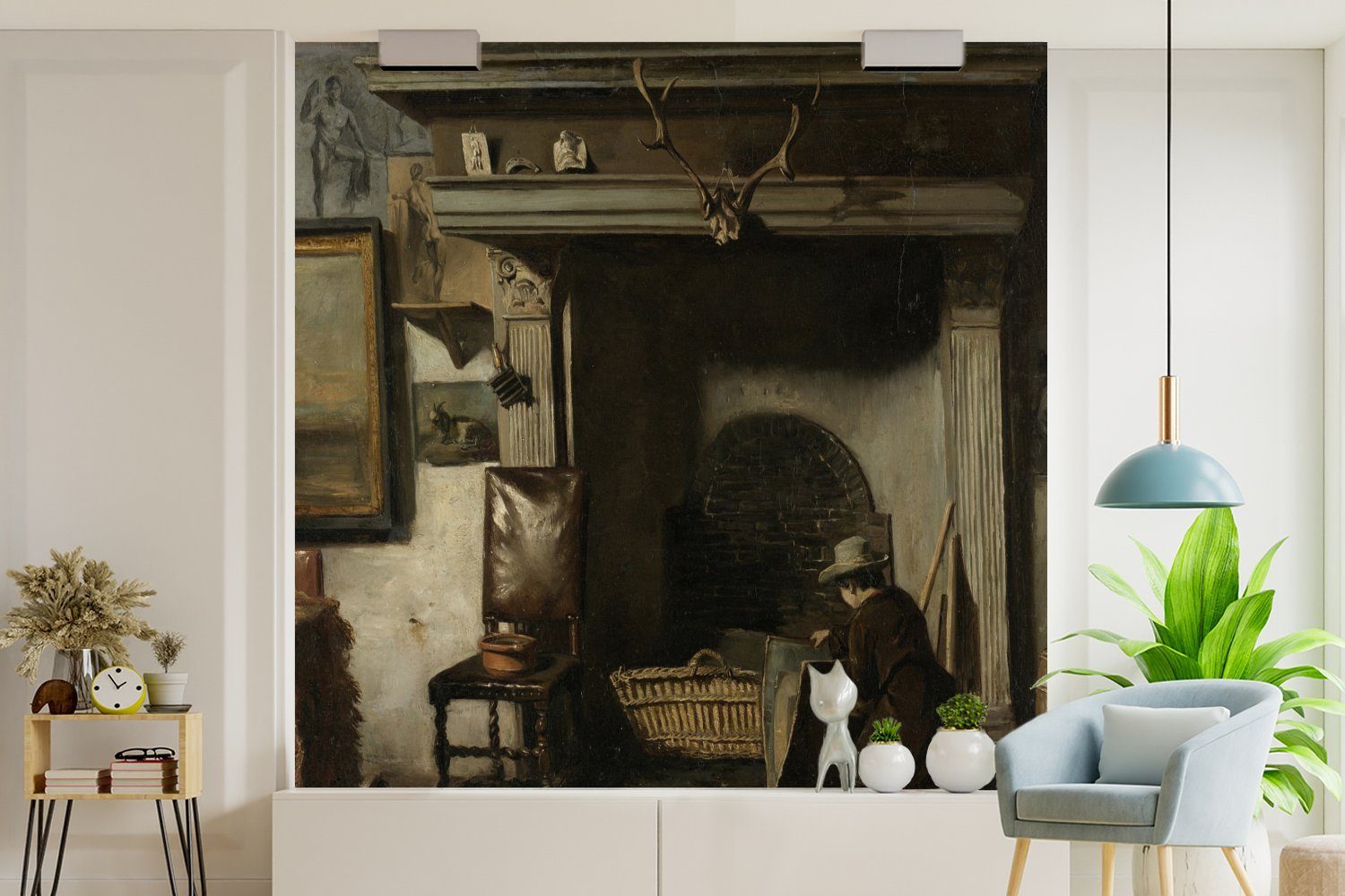 Wohnzimmer van einem Os, oder Haarlem für MuchoWow Maler Frederik St), Das Pieter Wandtapete aus von (5 Matt, bedruckt, Vinyl -, Schlafzimmer, Atelier Fototapete Tapete