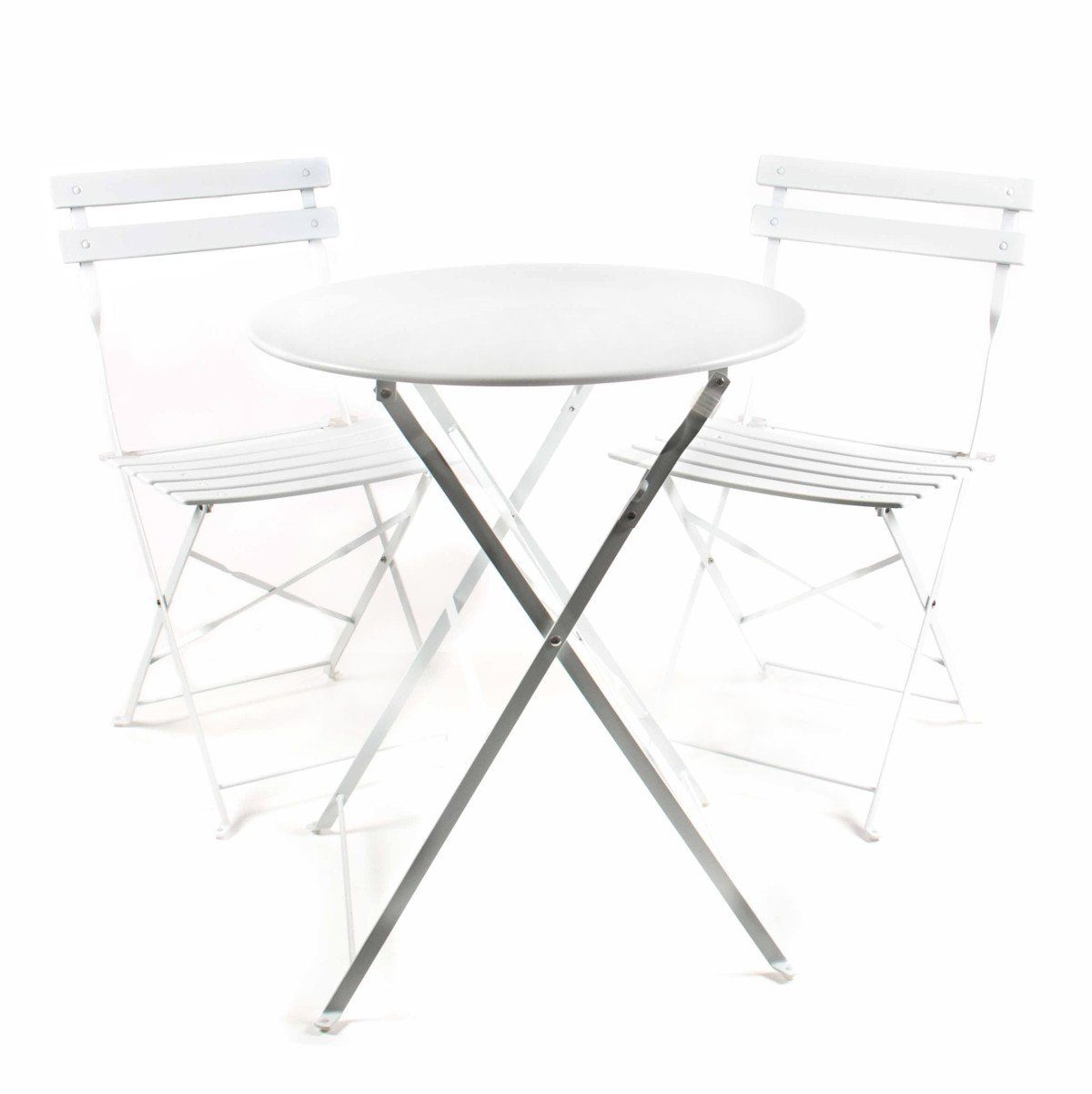 Bubble-Store Balkonset Bistrogarnitur, (Klapptisch Ø 60 cm 2x Klappstühle, 3-tlg), Balkonset, Balkonmöbel, Gartenmöbel, Sitzgruppe klappbar