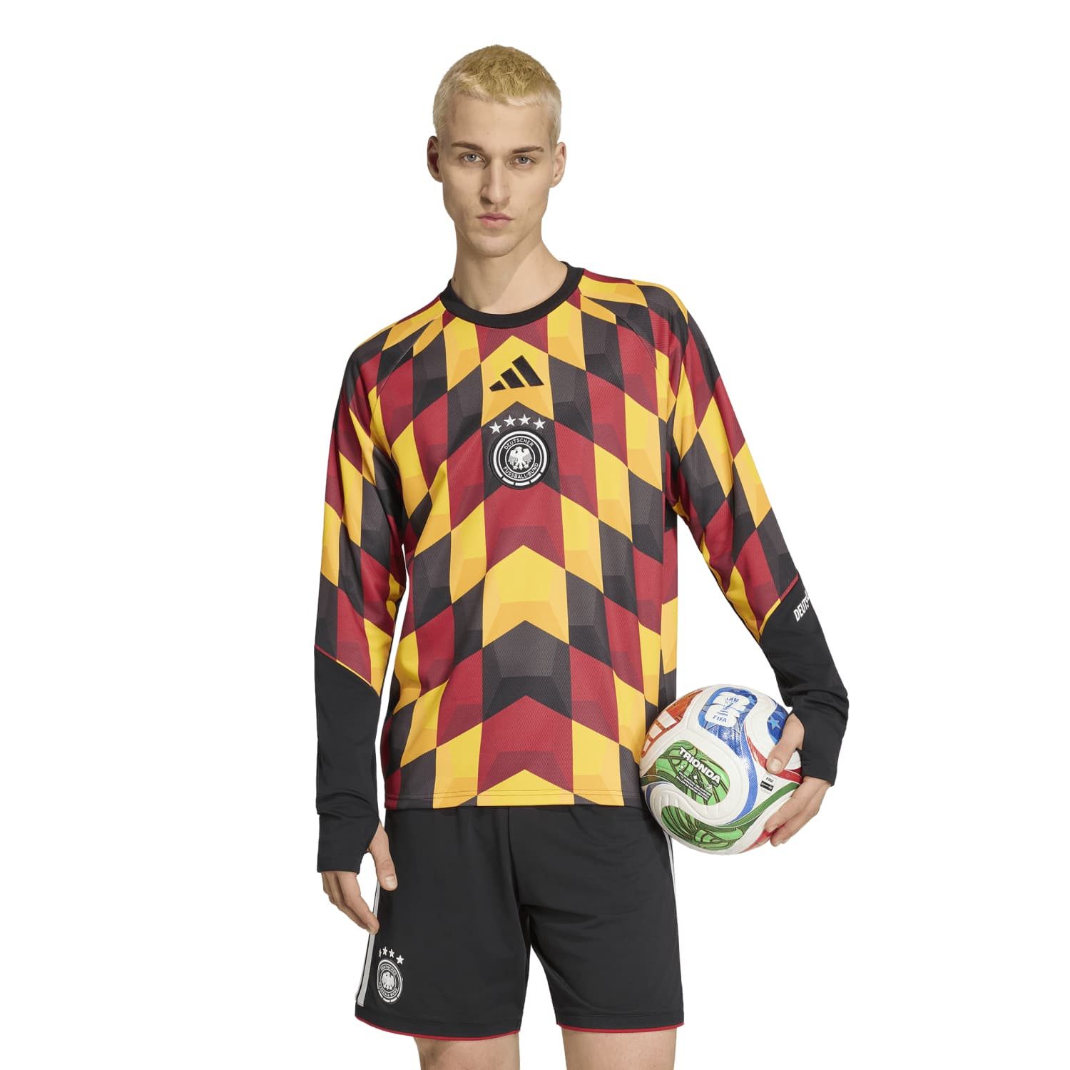 adidas Performance Langarmshirt Germany 26 Home Pre Match Warm Top schwarz/gelb/rot Herren