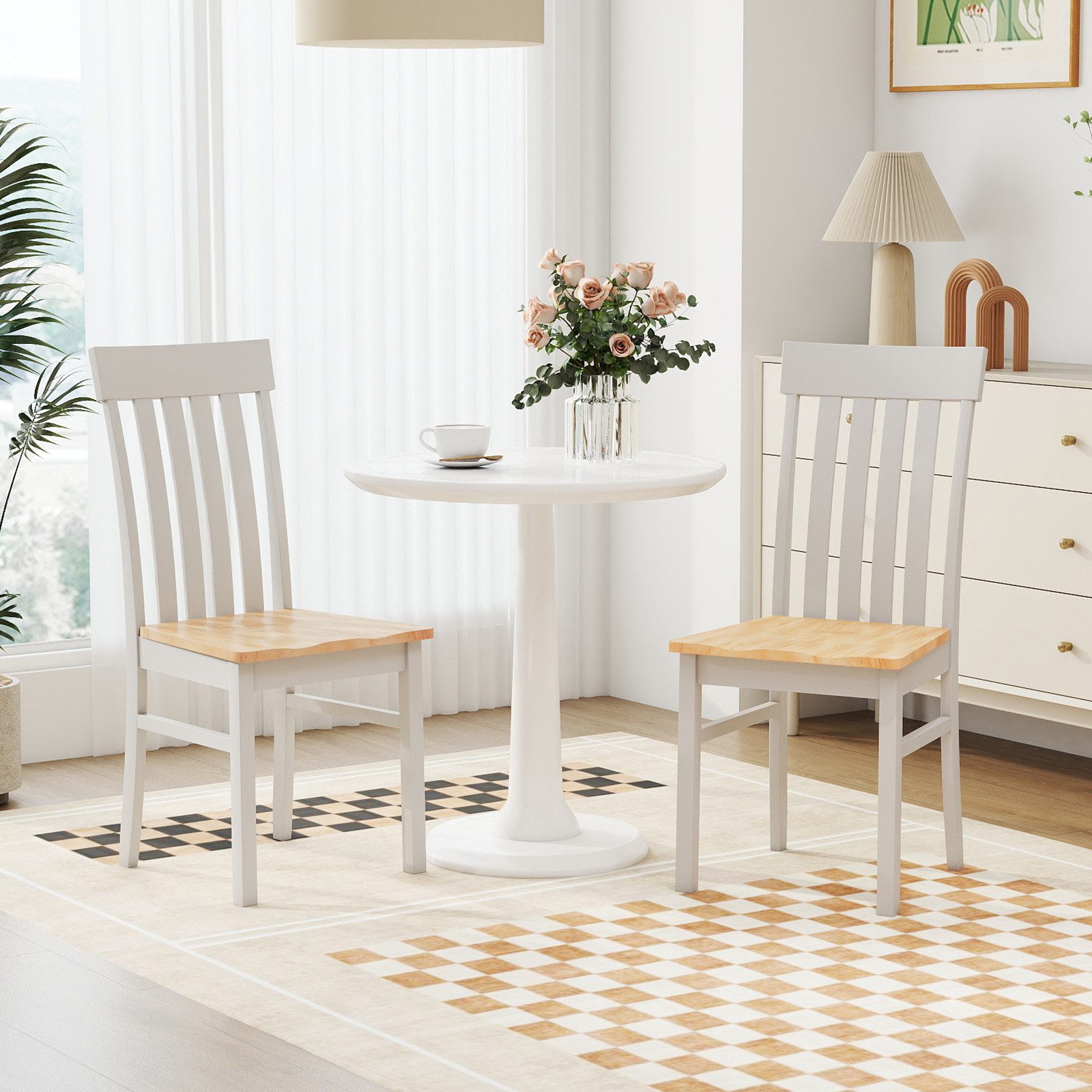 KOMFOTTEU Esszimmerstuhl (2er-Set), Küchenstühle, bis zu 150 kg belastbar