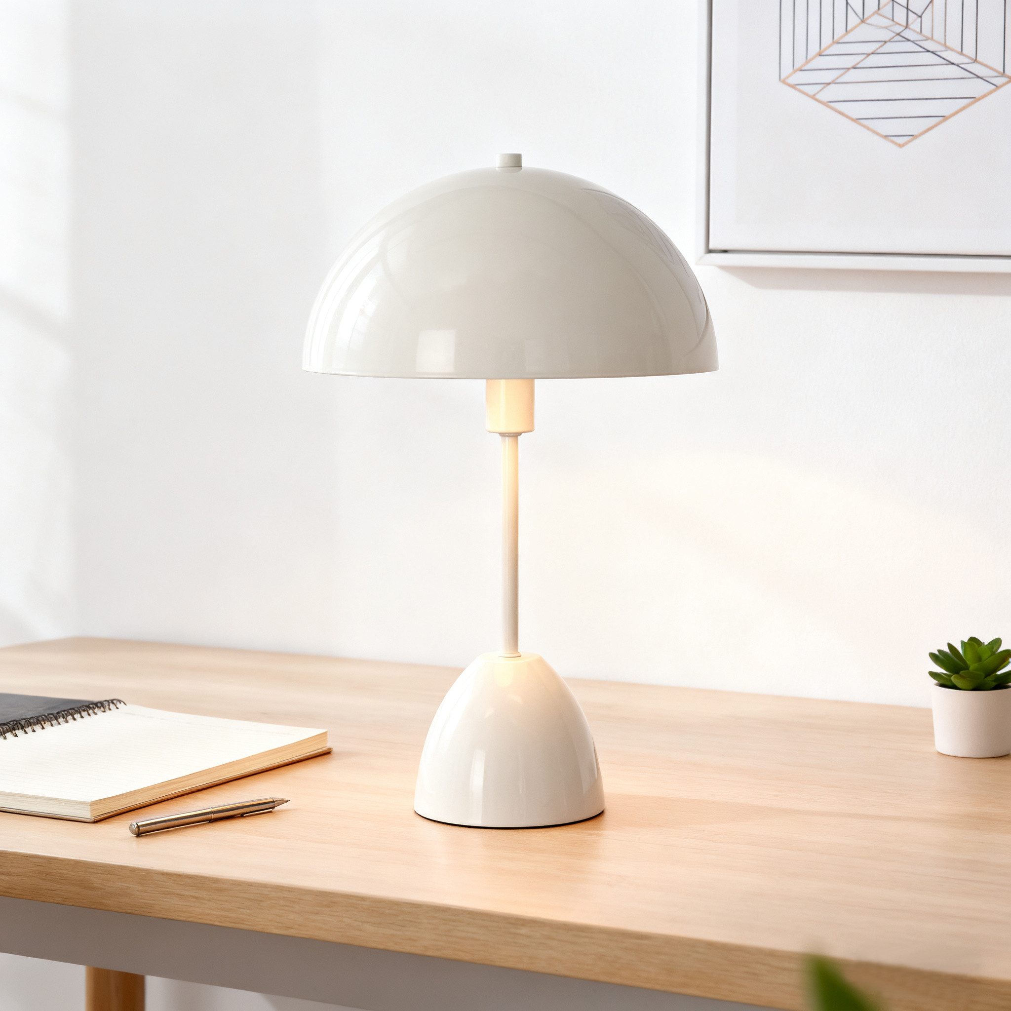 OTTO home Tischleuchte Dorrio Pilzlampe, Leuchtmittel wechselbar, ohne Leuchtmittel, Textilkabel blendfreie Nachttischleuchte, Tischlampe, E14, Pilz, Lampe