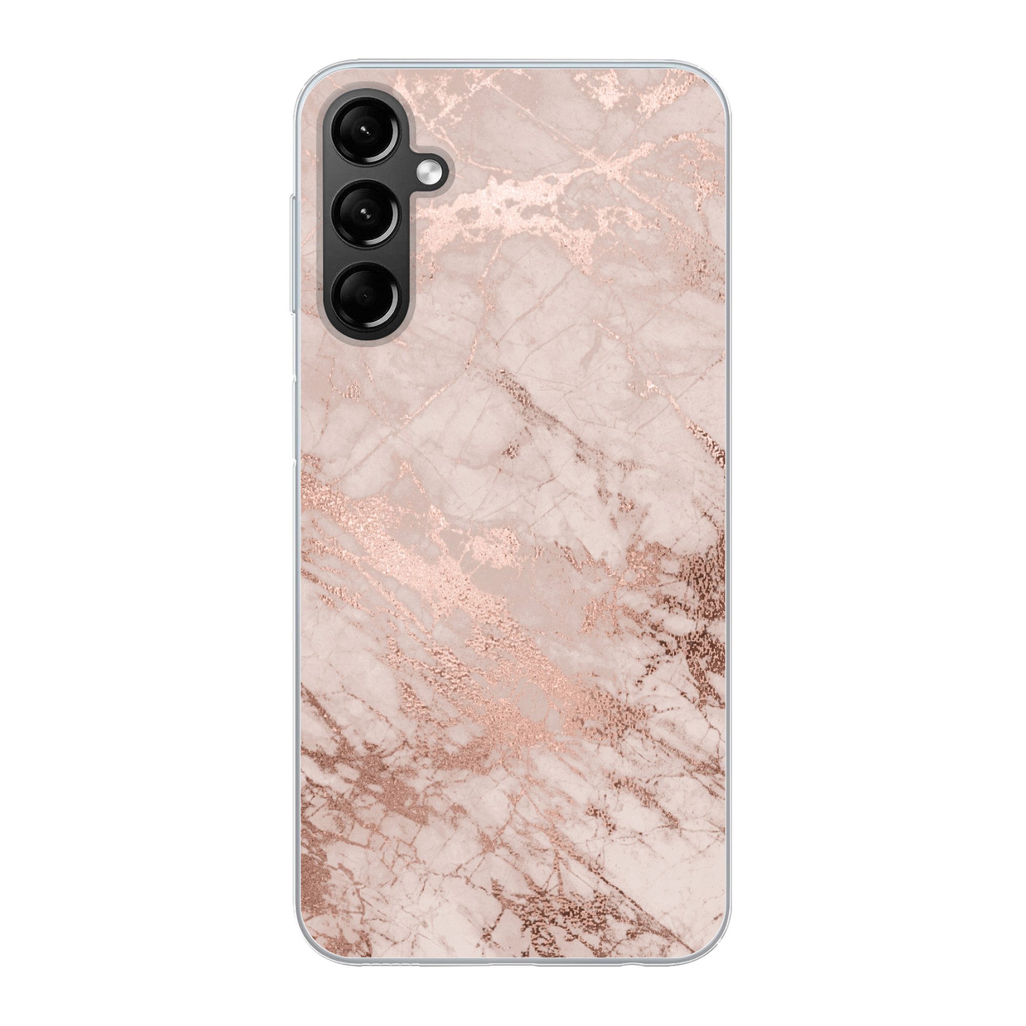 MuchoWow Handyhülle für Samsung Galaxy A24 Marmor - Rosa - Luxus - Marmoroptik - Glitzer -, Smartphone-Bumper, Print, Handy Schutzhülle Dünn