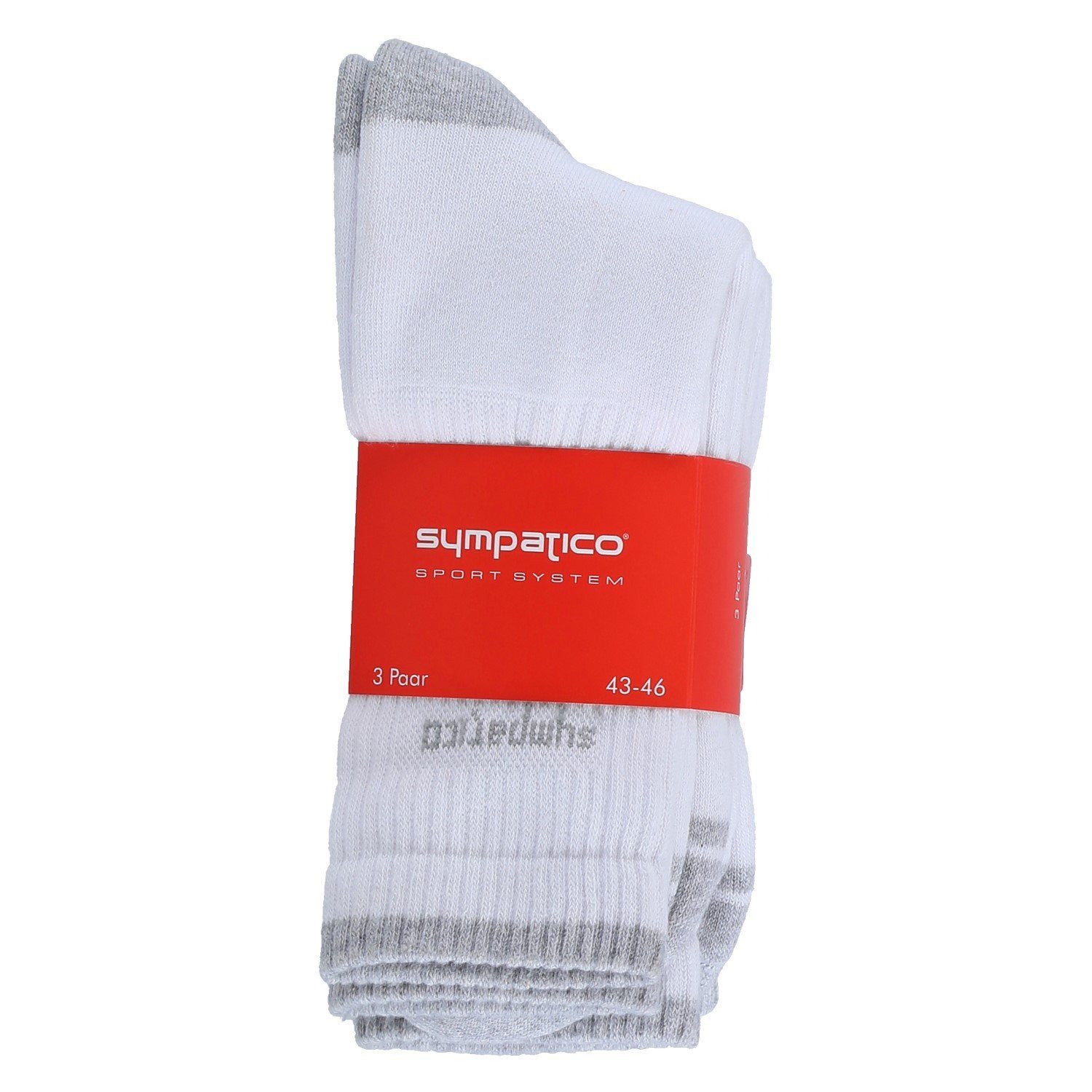 Sympatico Tennissocken Crew (Baumwolle) weiss - 3 Paar