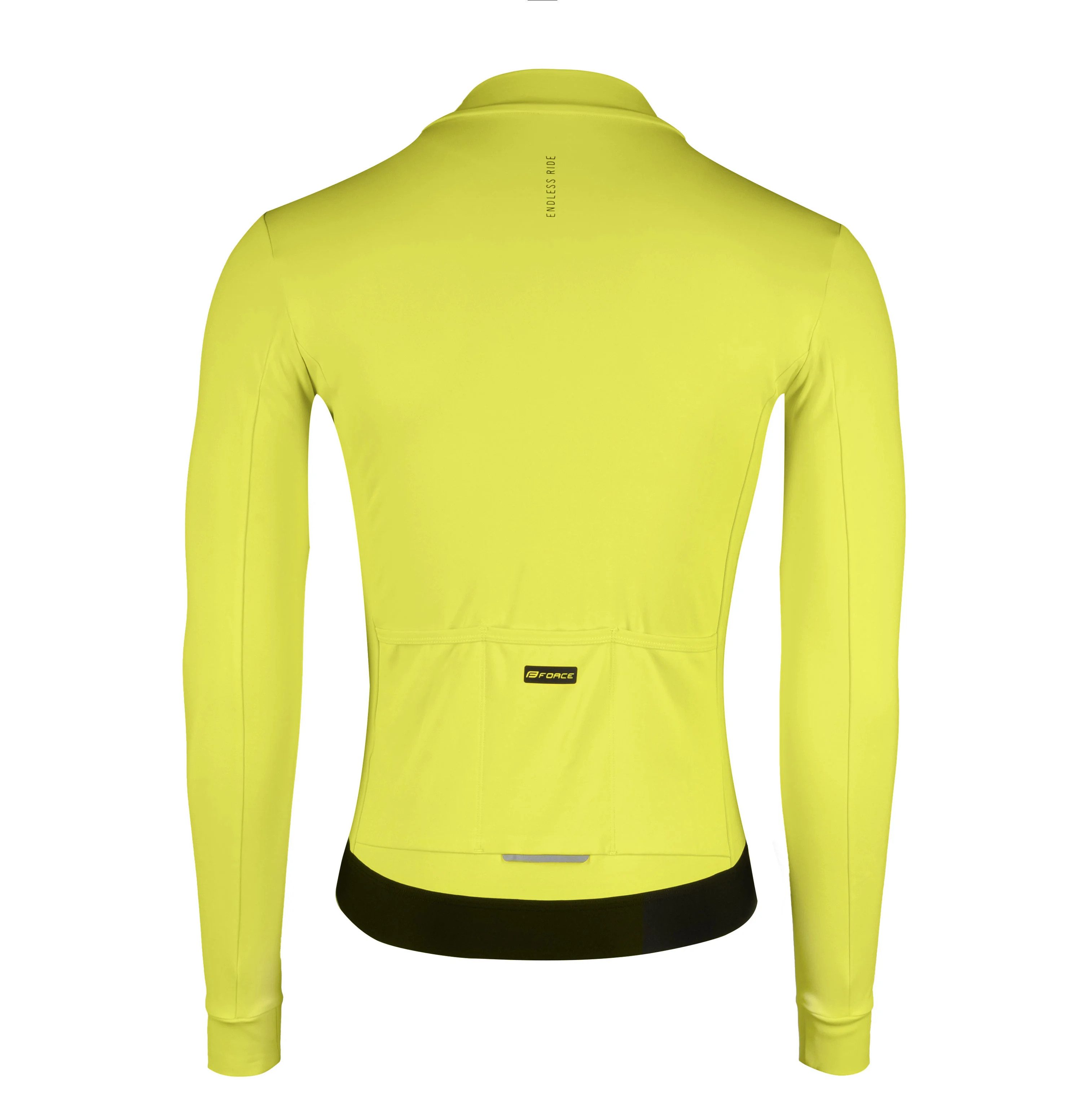 FORCE Radtrikot FORCE Jersey ENDLESS Gelb gefüttert für +5°C bis +15°C
